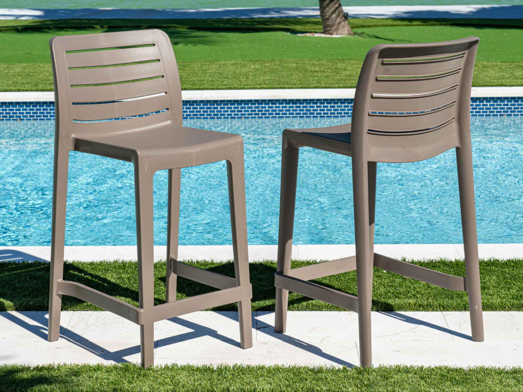 Rainbow Outdoor Leva Brown Polypropylene Counter Stool