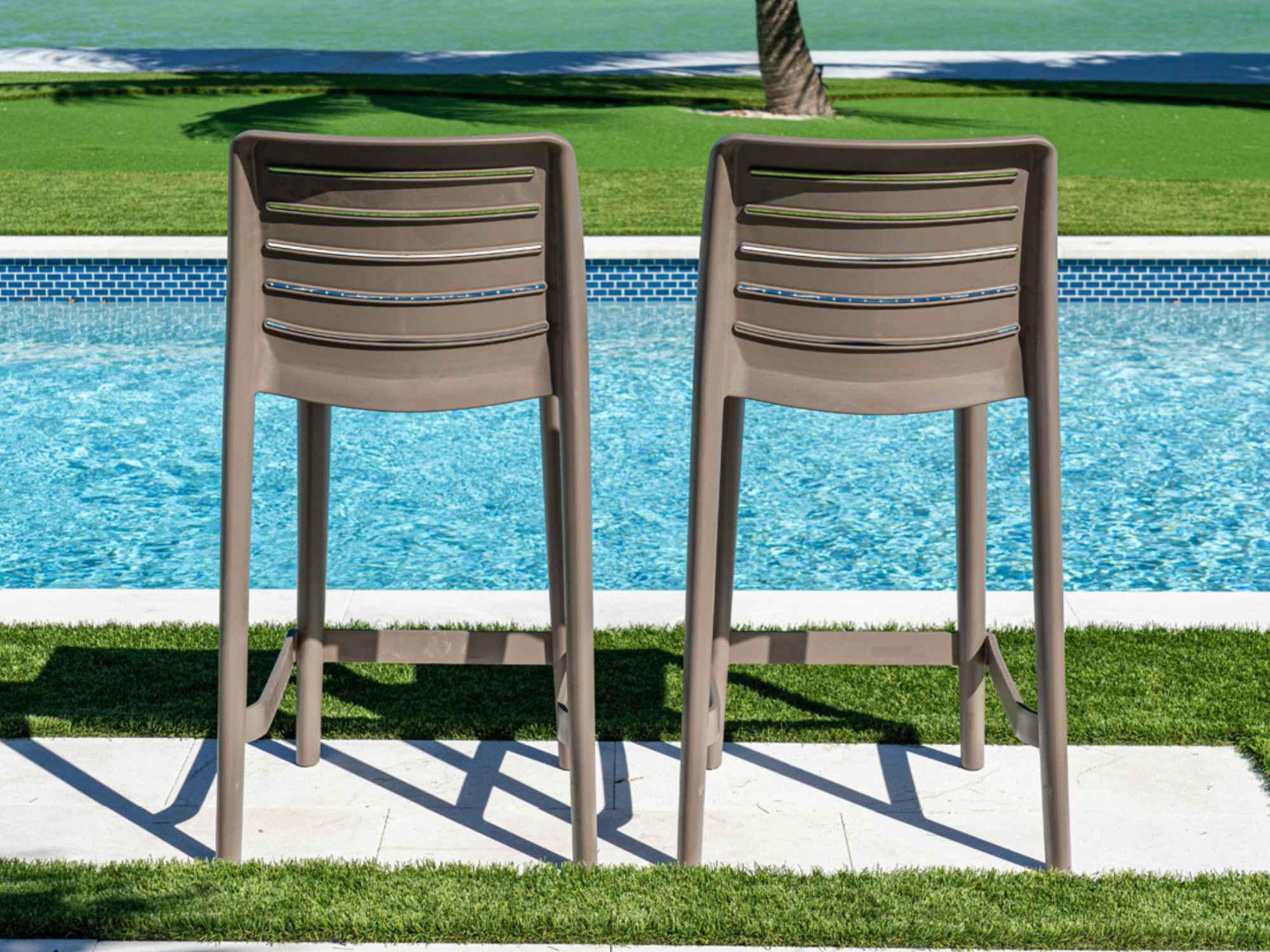 Rainbow Outdoor Leva Brown Polypropylene Counter Stool