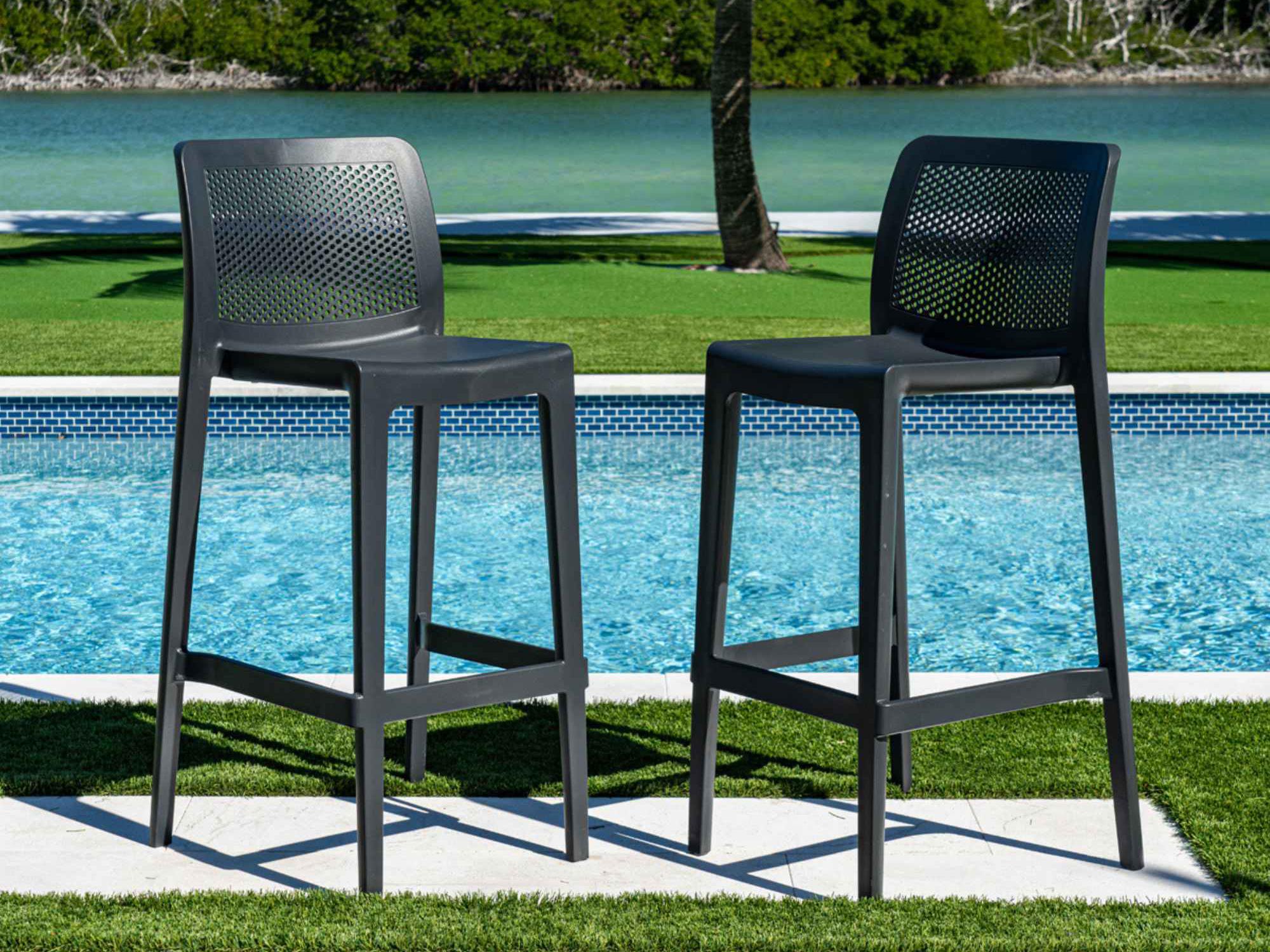 Rainbow Outdoor Lisa Anthracite Polypropylene Bar Stool