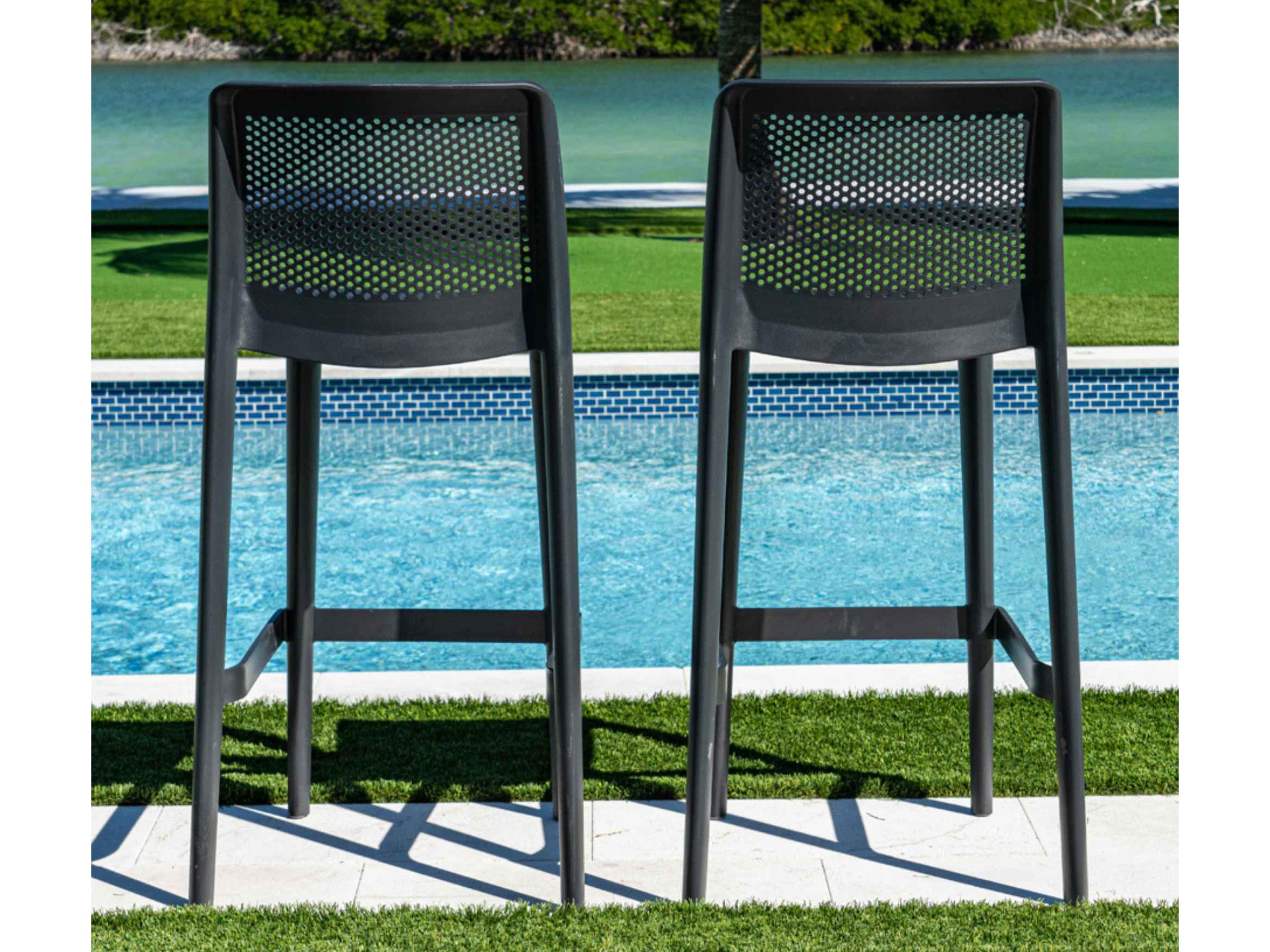 Rainbow Outdoor Lisa Anthracite Polypropylene Bar Stool