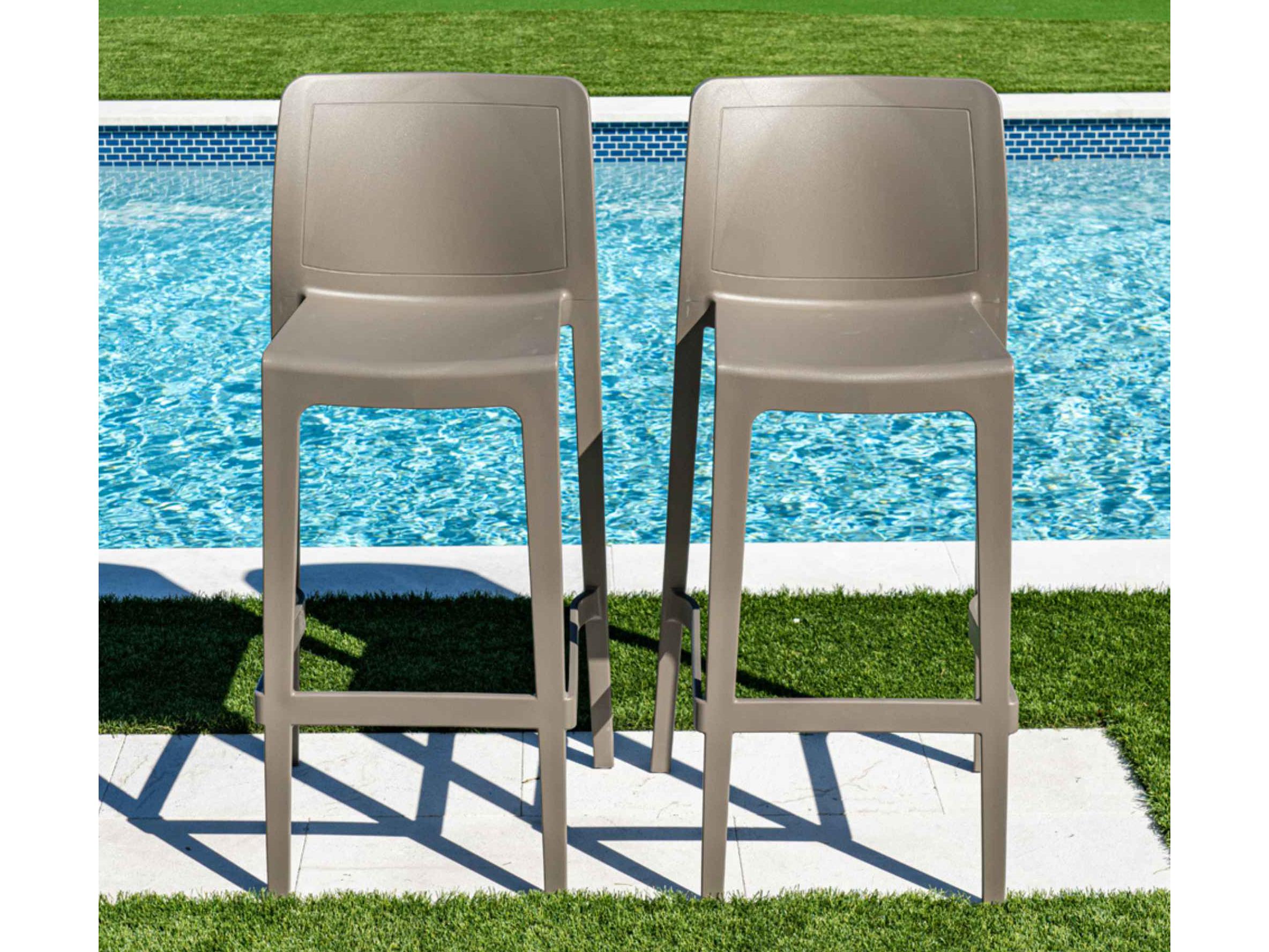 Rainbow Outdoor Luna Brown Polypropylene Bar Stool