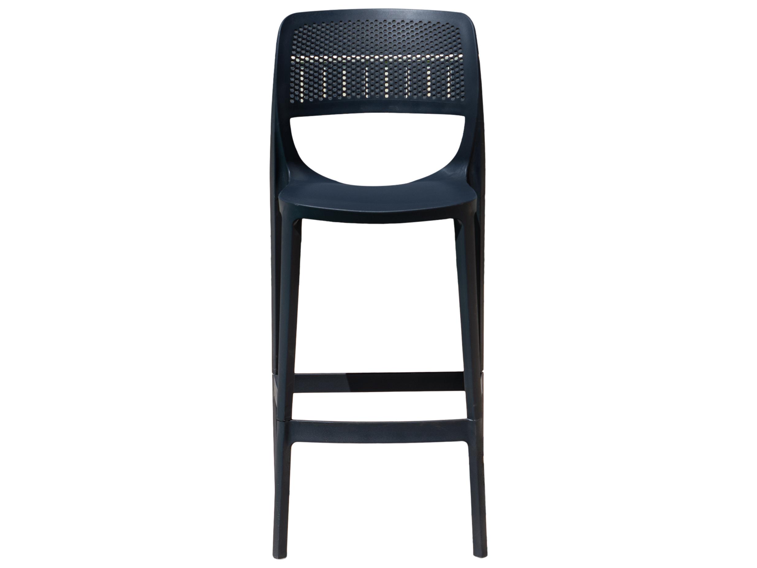 Rainbow Outdoor Mila Resin Anthracite Stackable Dining Side Chair Set of 2