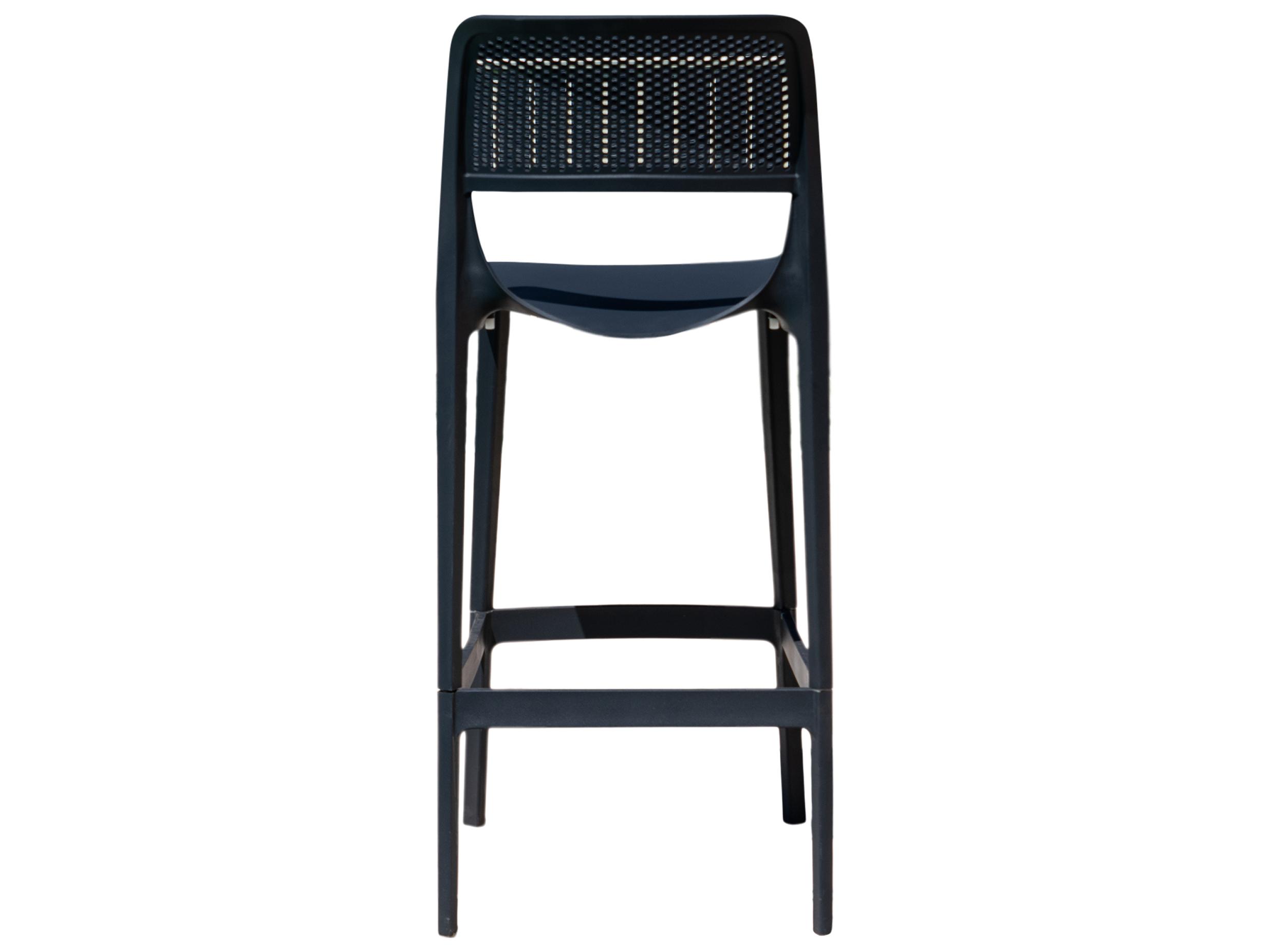 Rainbow Outdoor Mila Resin Anthracite Stackable Dining Side Chair Set of 2