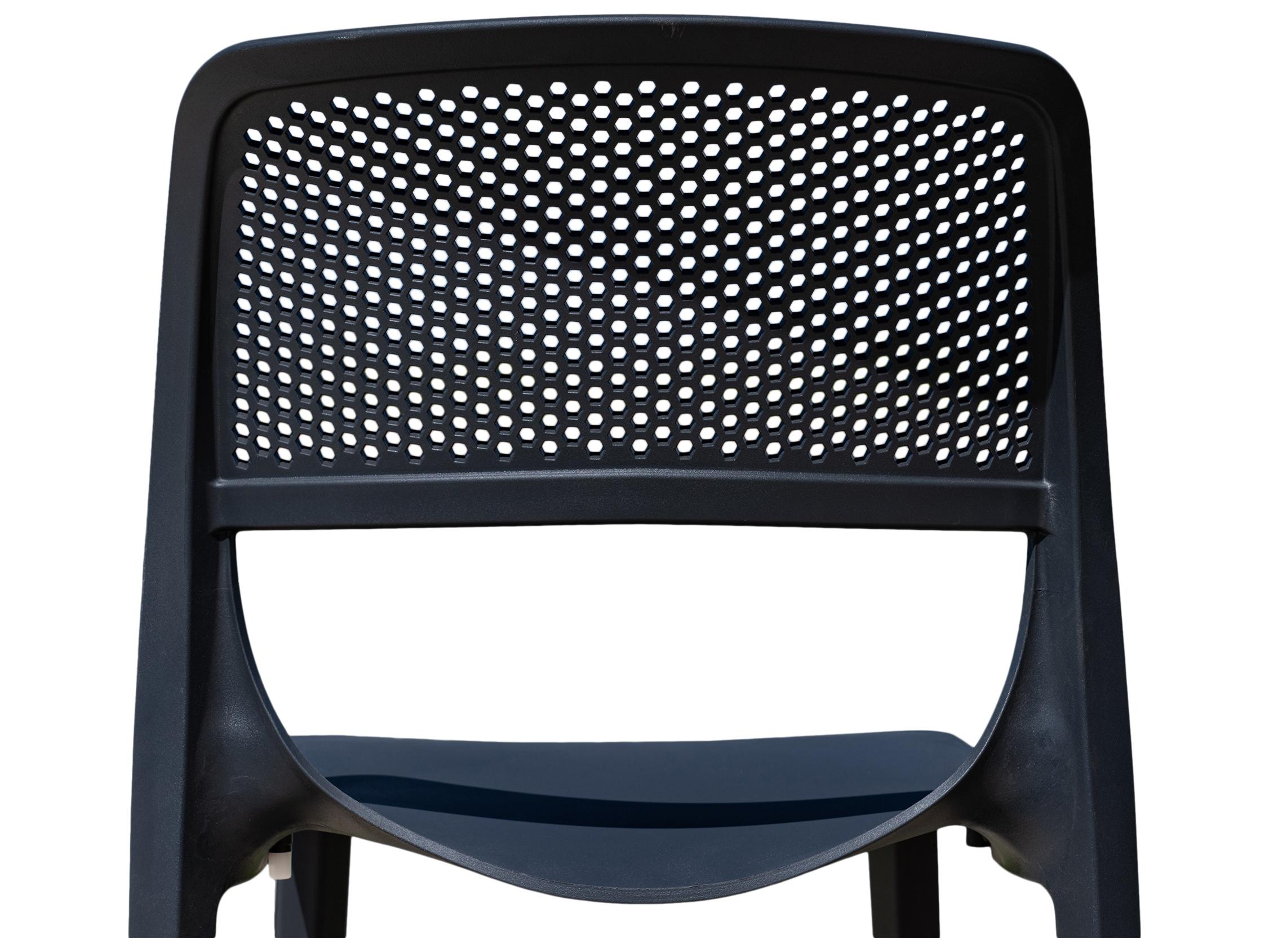 Rainbow Outdoor Mila Resin Anthracite Stackable Dining Side Chair Set of 2