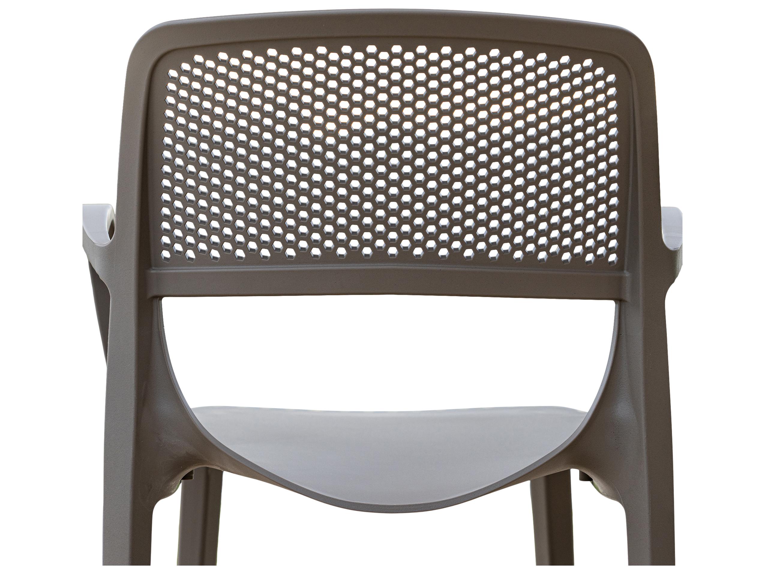 Rainbow Outdoor Mila Resin Cappuccino Stackable Dining Arm Chair Set of 2