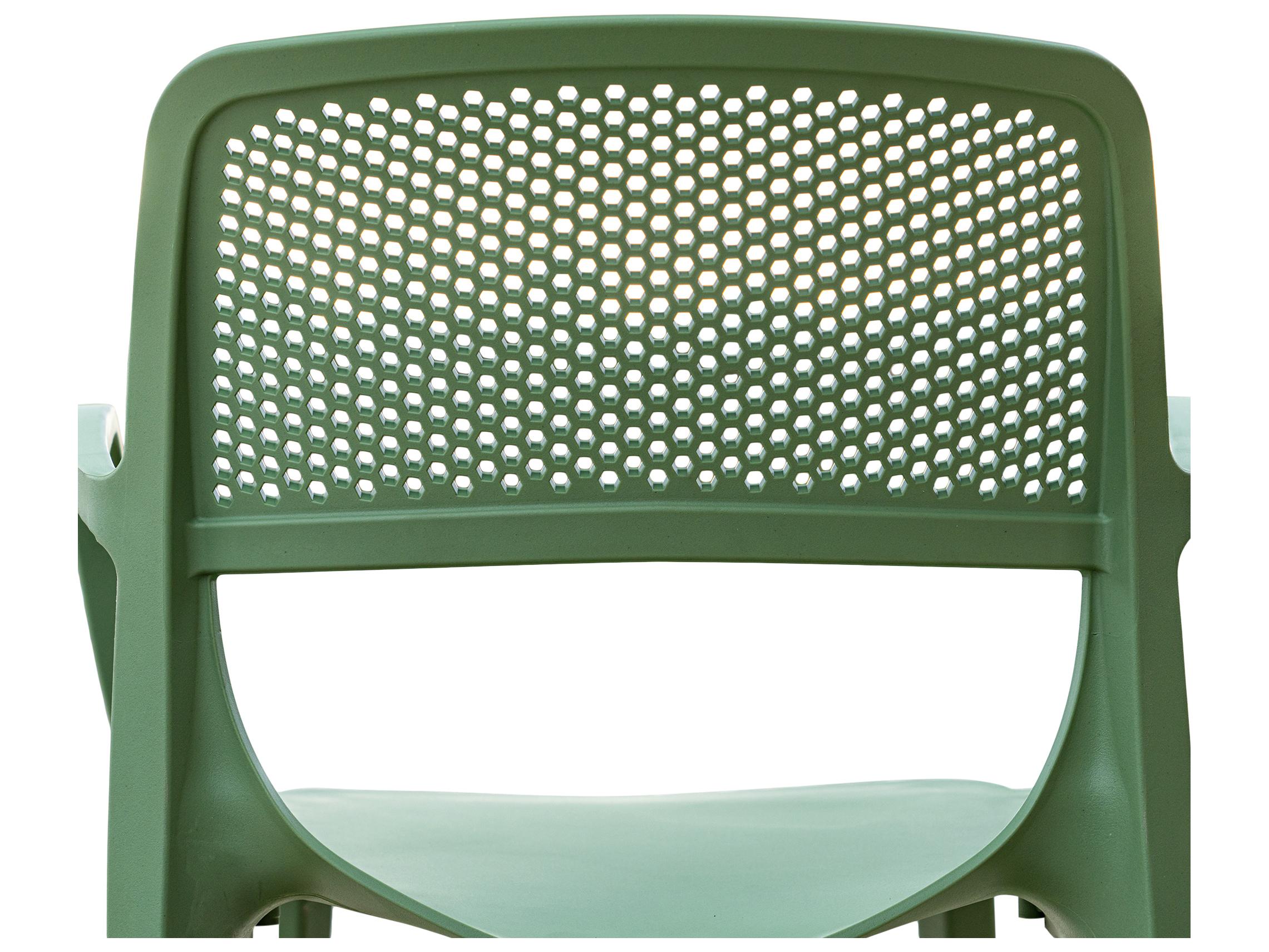 Rainbow Outdoor Mila Resin Green Stackable Dining Arm Chair Set of 2