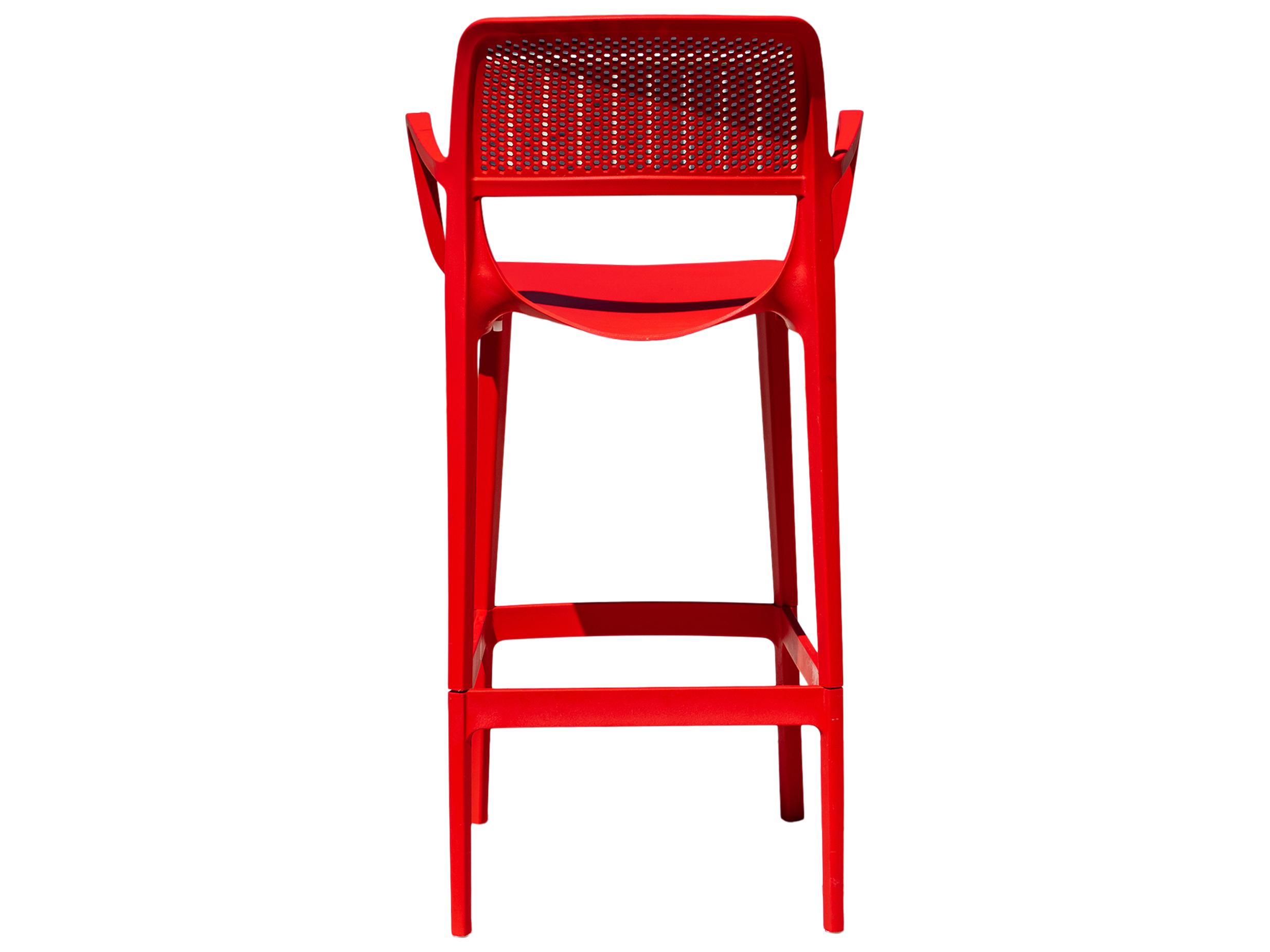 Rainbow Outdoor Elsa Resin Red Stackable Bar Stool Set of 2