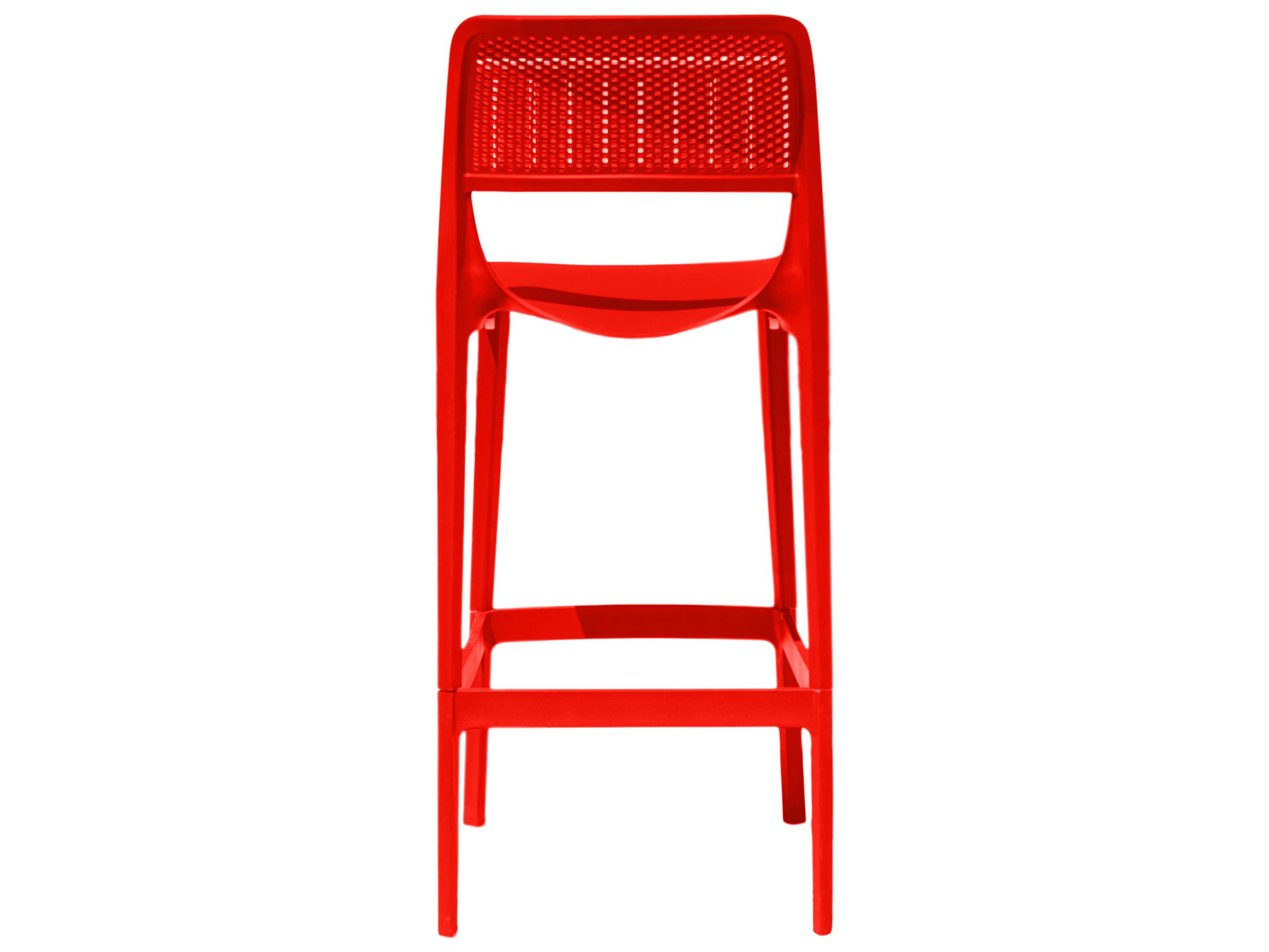 Rainbow Outdoor Mila Resin Red Stackable Dining Side Chair Set of 2