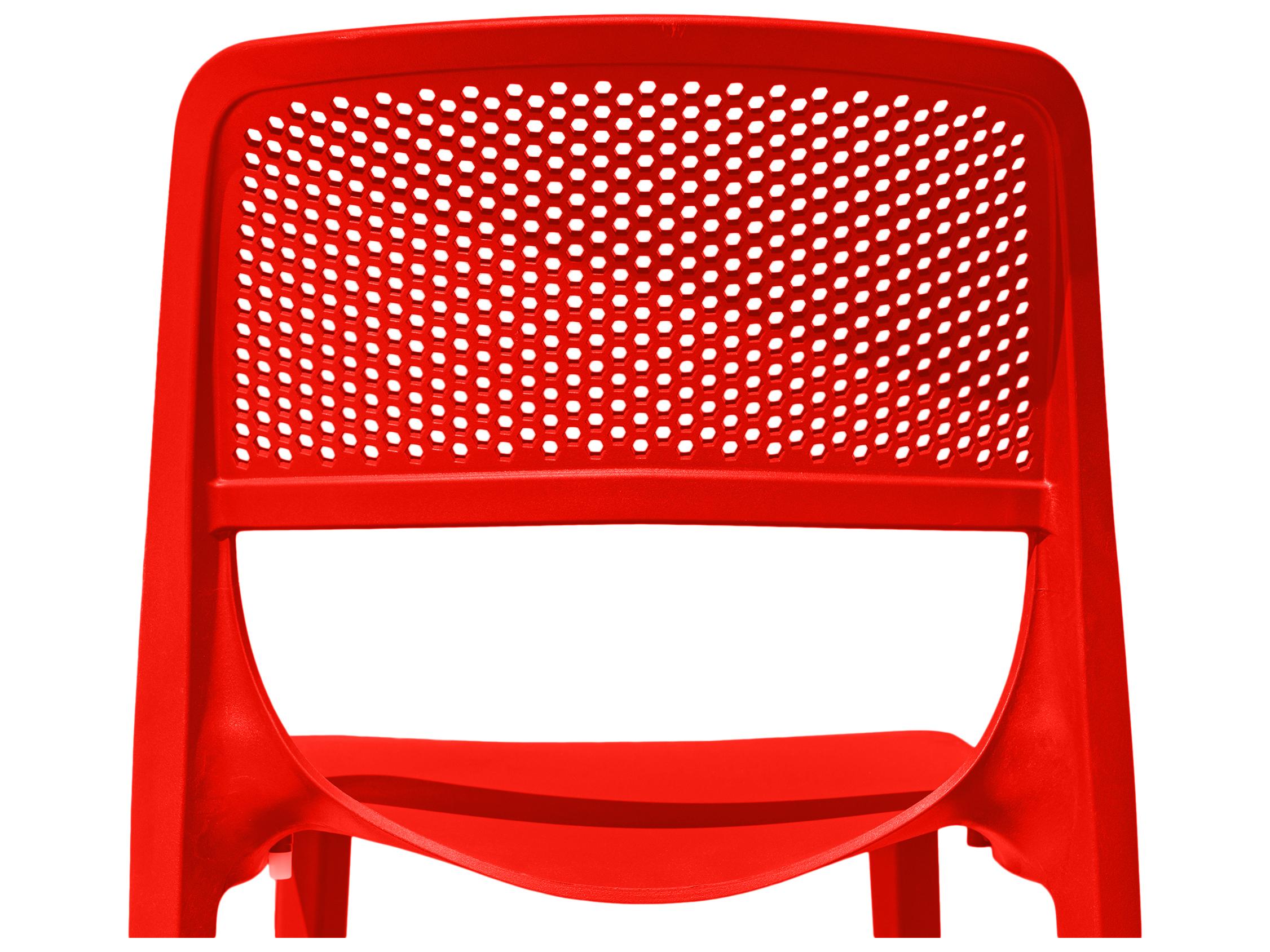 Rainbow Outdoor Mila Resin Red Stackable Dining Side Chair Set of 2