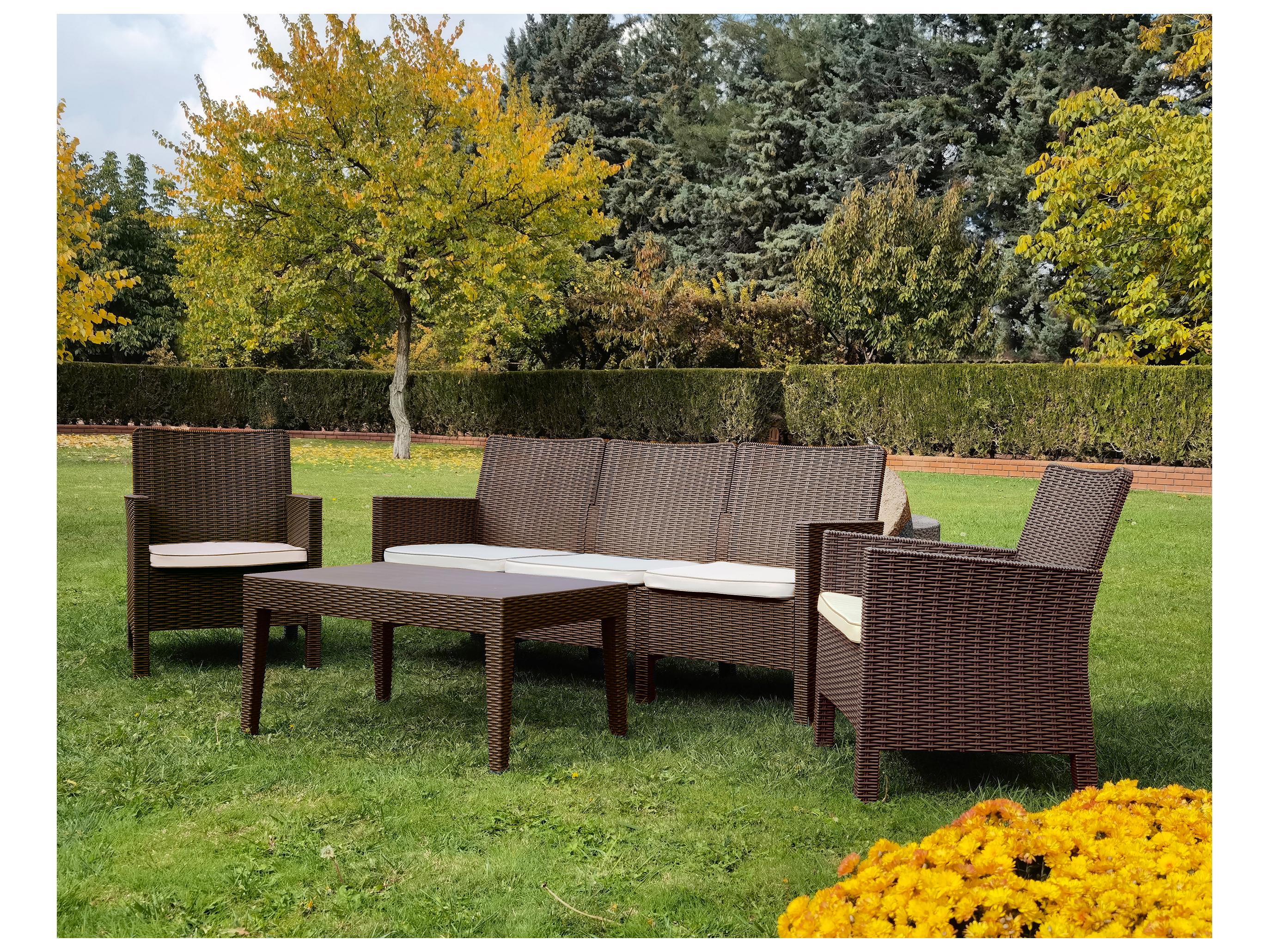 Rainbow Outdoor Alaska Resin Brown 4 Piece Lounge Set