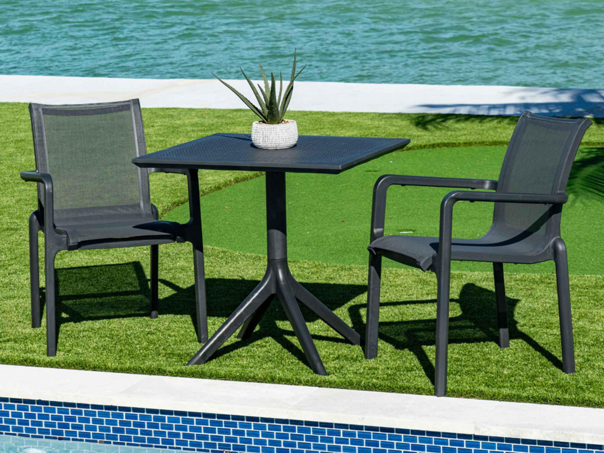 Rainbow Outdoor Paris Anthracite Polypropylene Sling Dining Chair