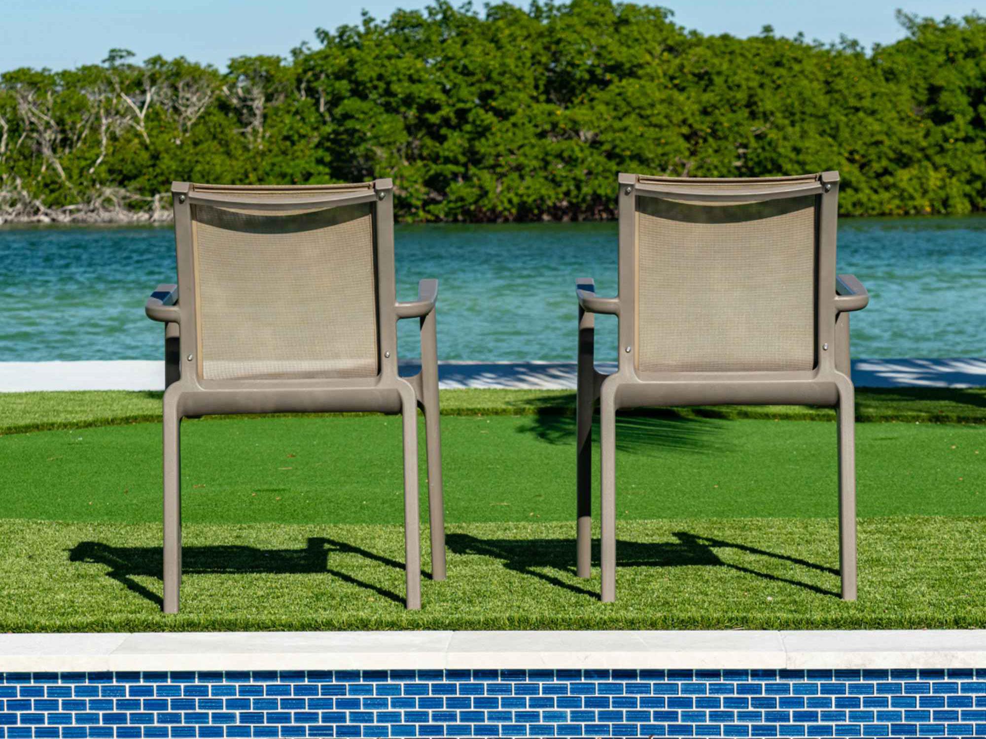 Rainbow Outdoor Paris Brown Polypropylene Sling Dining Chair