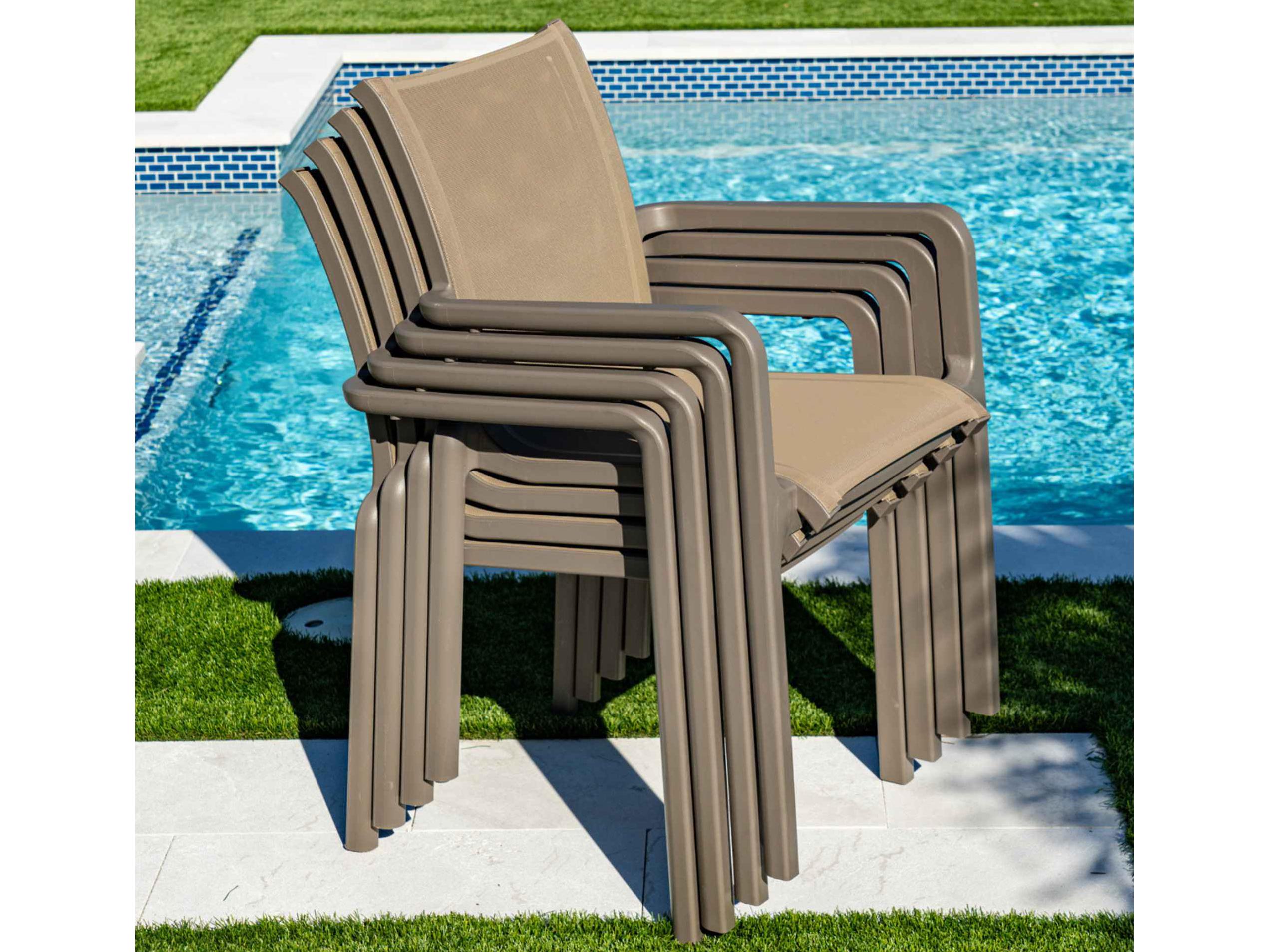 Rainbow Outdoor Paris Brown Polypropylene Sling Dining Chair