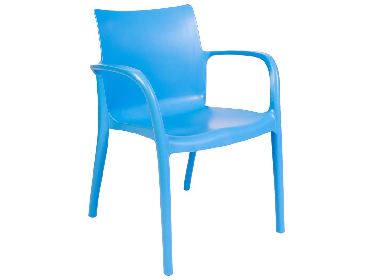 Rainbow Outdoor Pedro Resin Blue Stackable Dining Arm Chair Set of 2