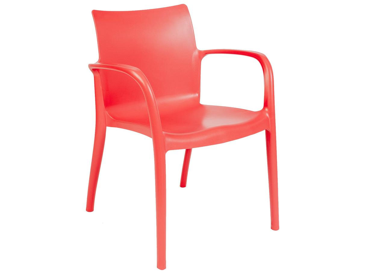 Rainbow Outdoor Pedro Resin Red Stackable Dining Arm Chair Set of 2