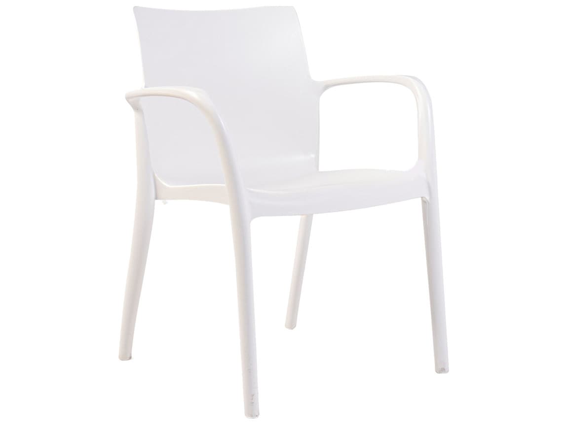 Rainbow Outdoor Pedro Resin White Stackable Dining Arm Chair Set of 2
