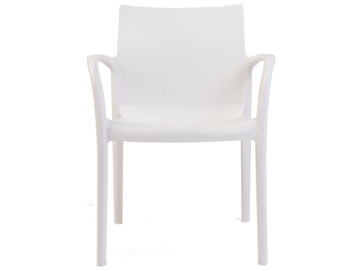 Rainbow Outdoor Pedro Resin White Stackable Dining Arm Chair Set of 2