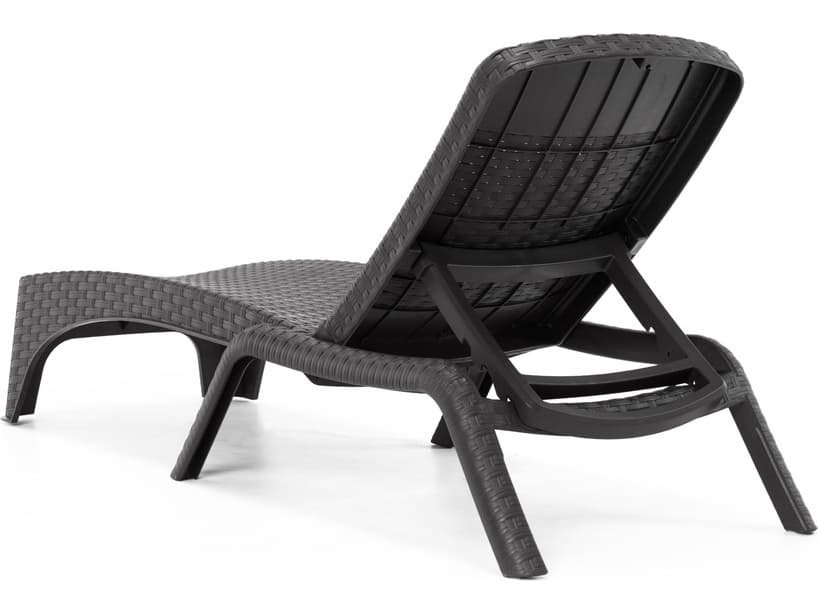 Rainbow Outdoor Roma Resin Wicker Anthracite Stackable Chaise Lounge Set of 2