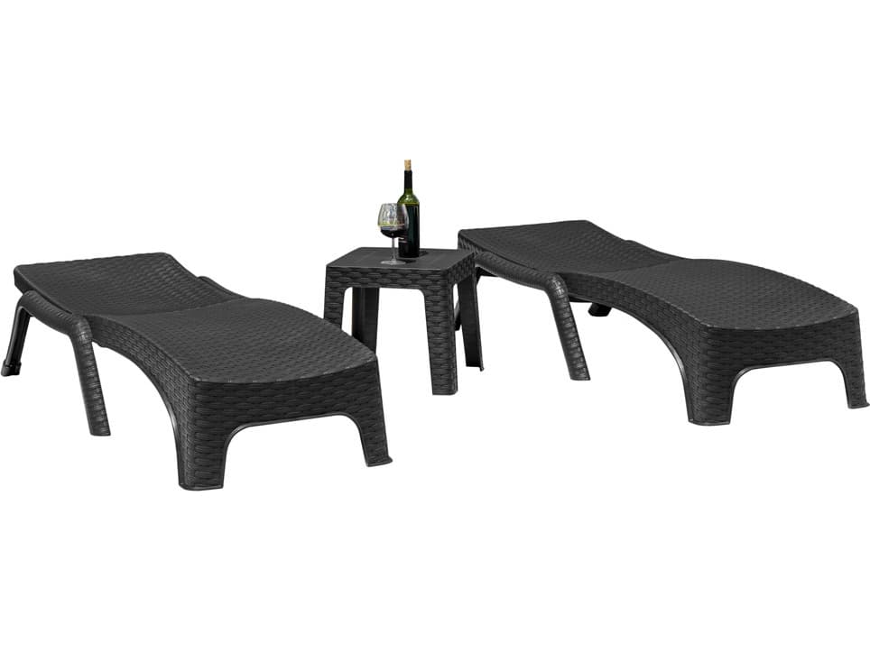 Rainbow Outdoor Roma Resin Wicker Anthracite 3 Piece Lounge Set