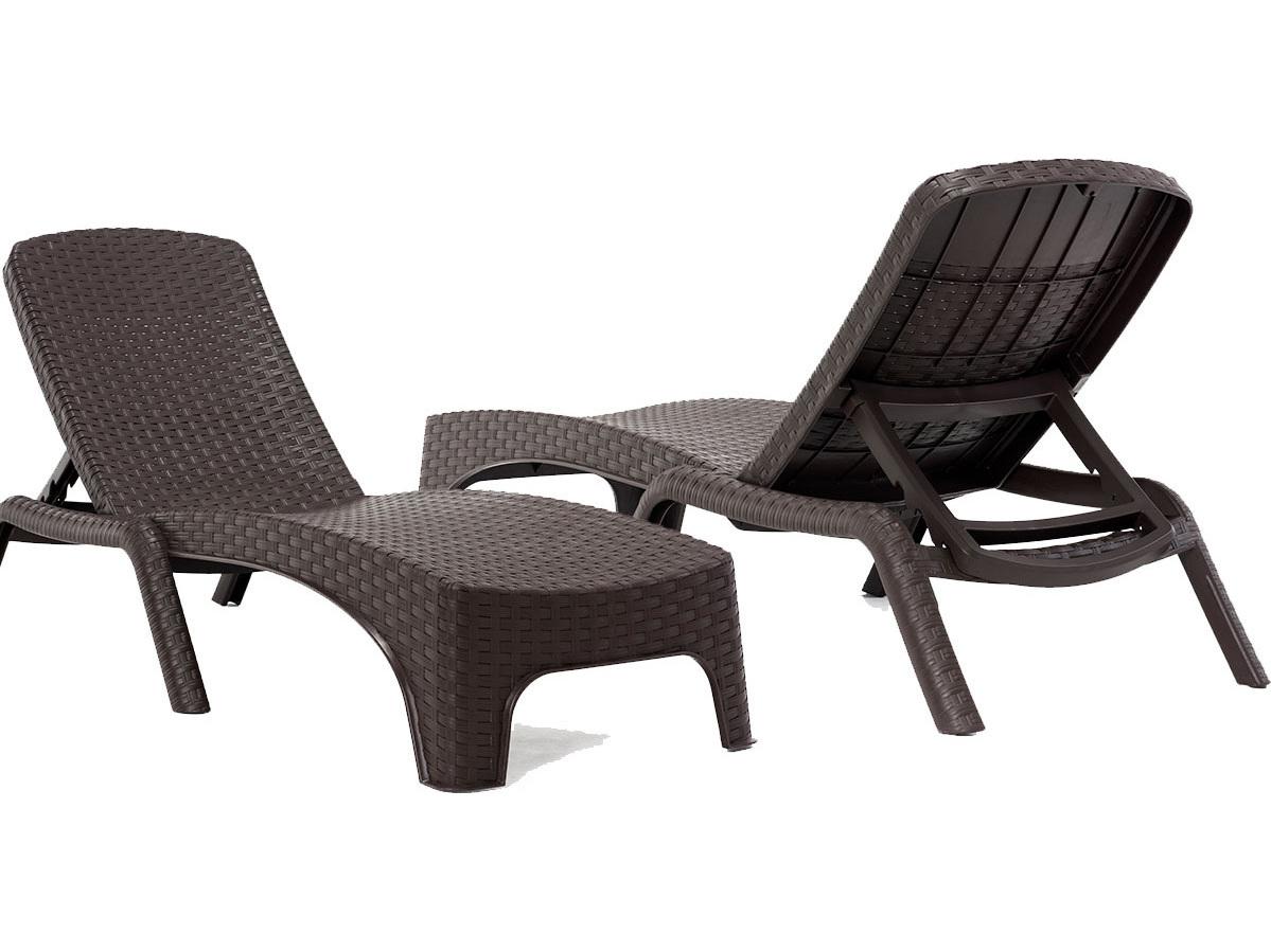 Rainbow Outdoor Roma Resin Wicker Brown Stackable Chaise Lounge Set of 2