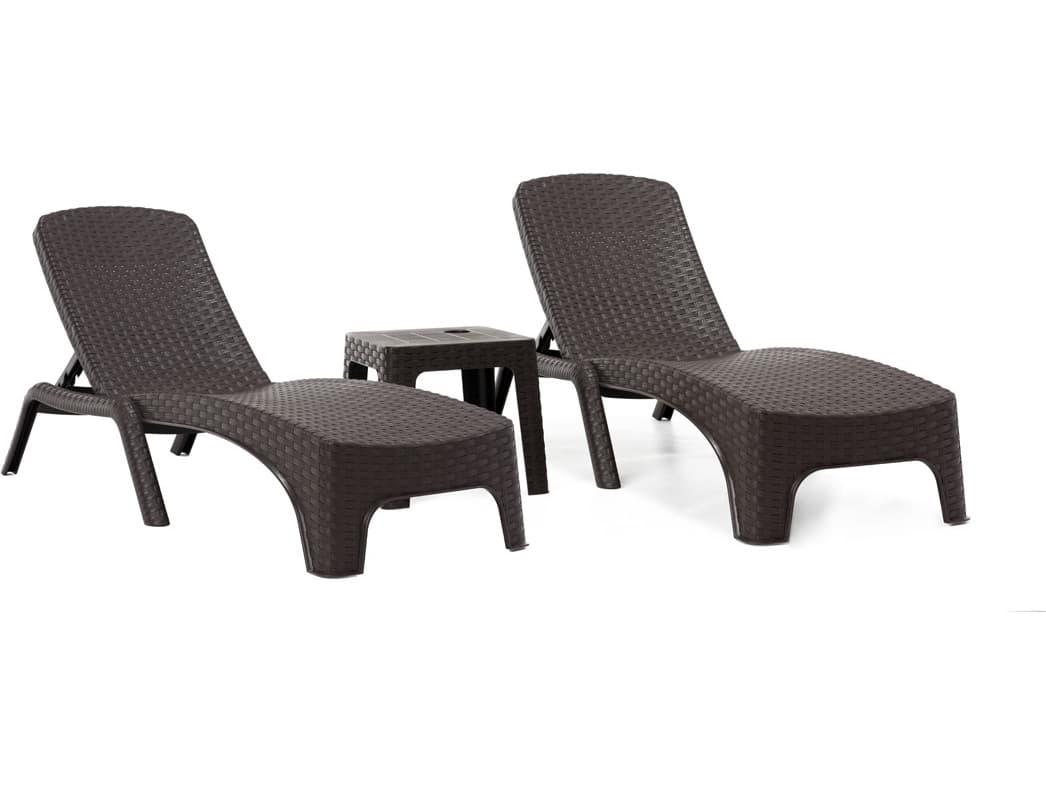 Rainbow Outdoor Roma Resin Wicker Brown 3 Piece Lounge Set