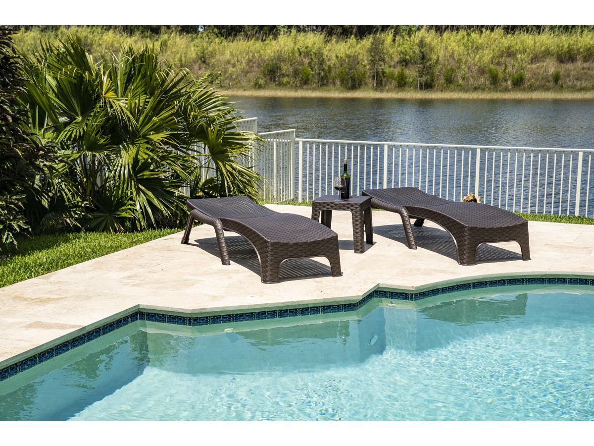 Rainbow Outdoor Roma Resin Wicker Brown 3 Piece Lounge Set