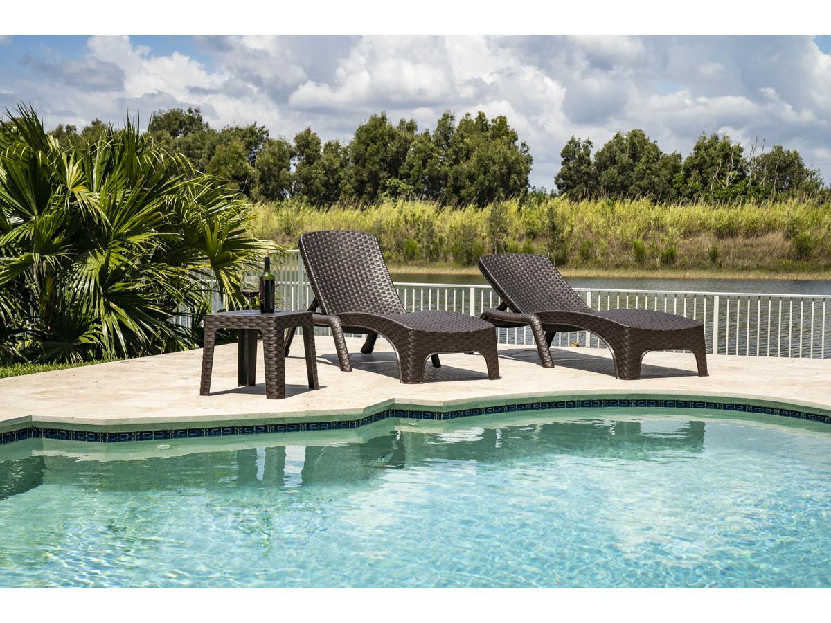 Rainbow Outdoor Roma Resin Wicker Brown 3 Piece Lounge Set