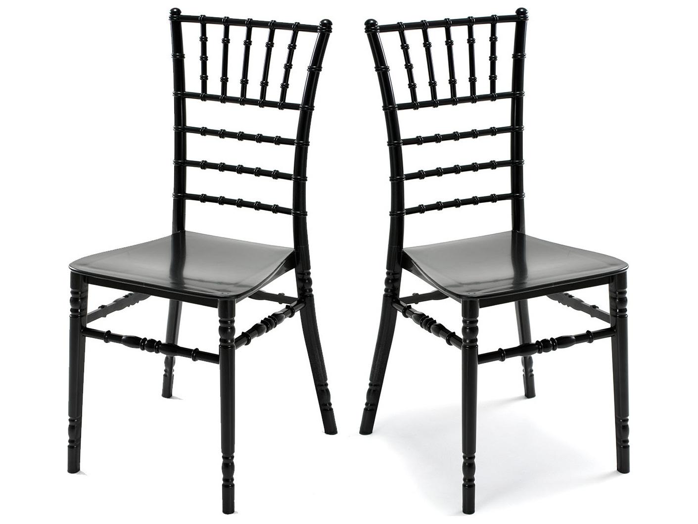 Rainbow Outdoor Tiffany Resin Black Stackable Dining Side Chair with Cushion Set of 2