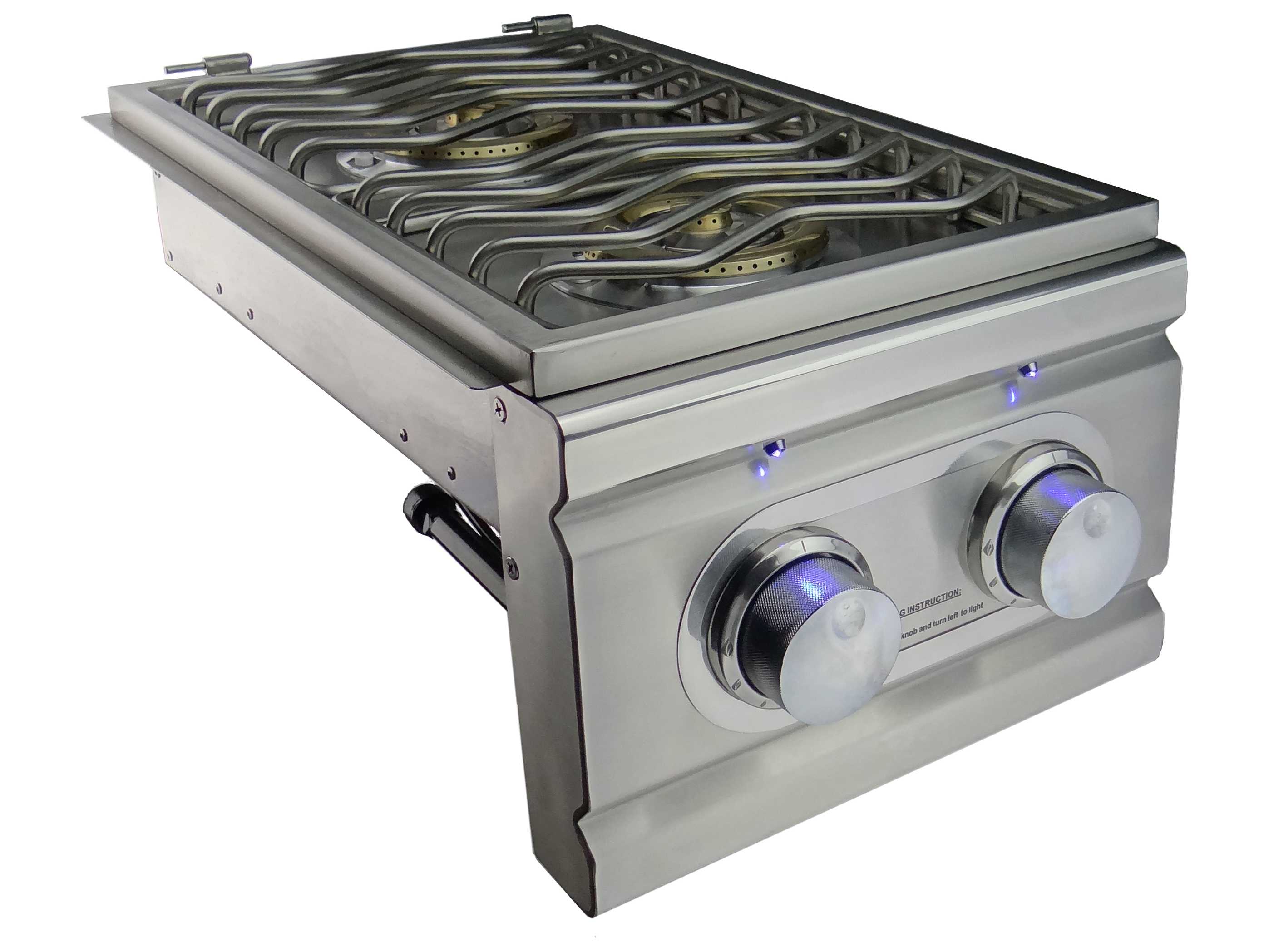RCS Cutlass Pro Double Side Burner Slide-In with LED Lights