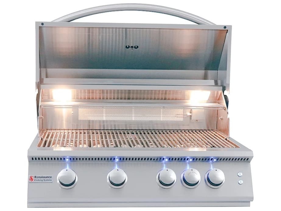 RCS Grills 32'' Premier Grill Blue LED with Rear Burner