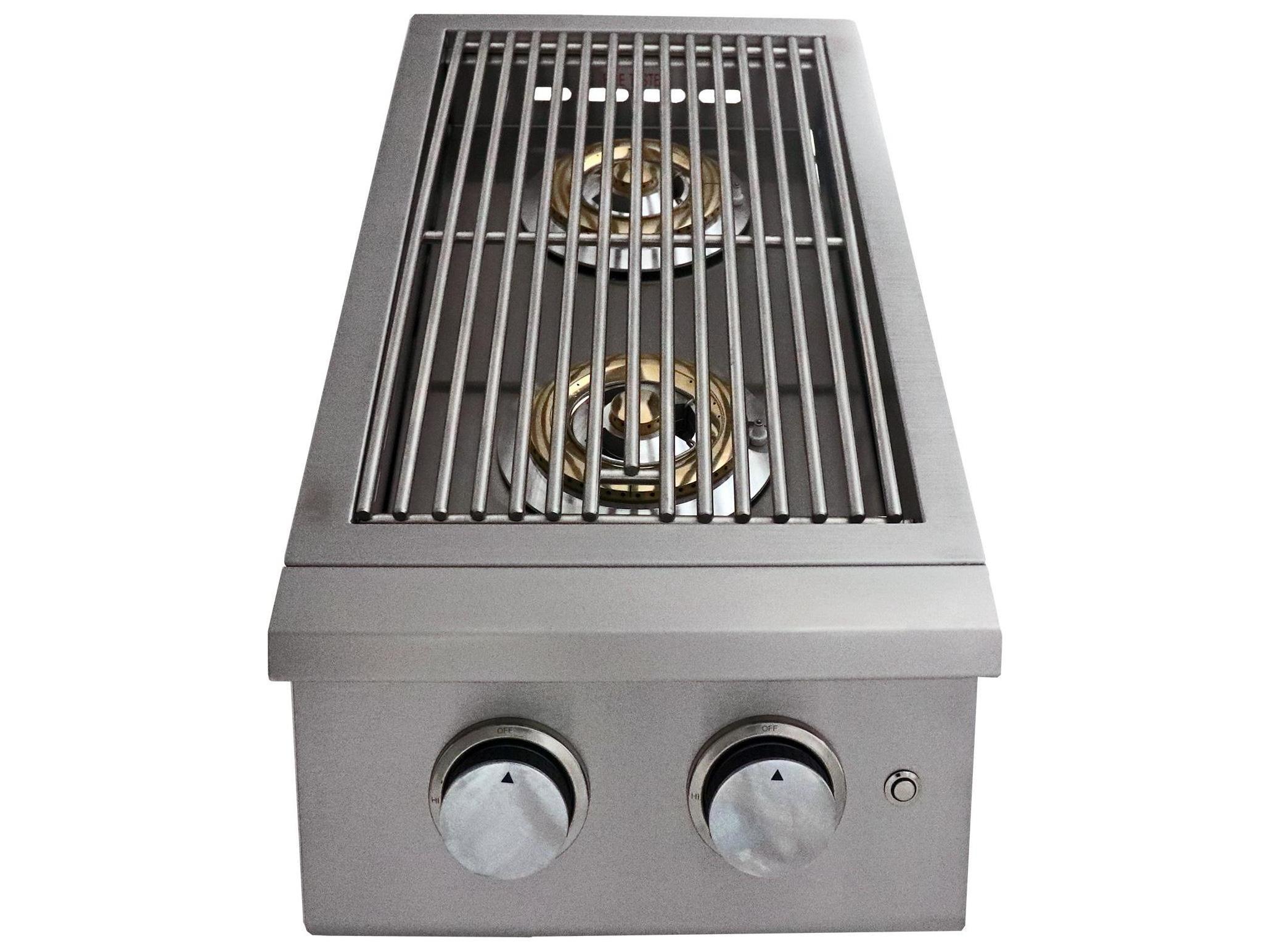RCS Grills Premier Double Side Burner-Slide-in with Blue LED Lights
