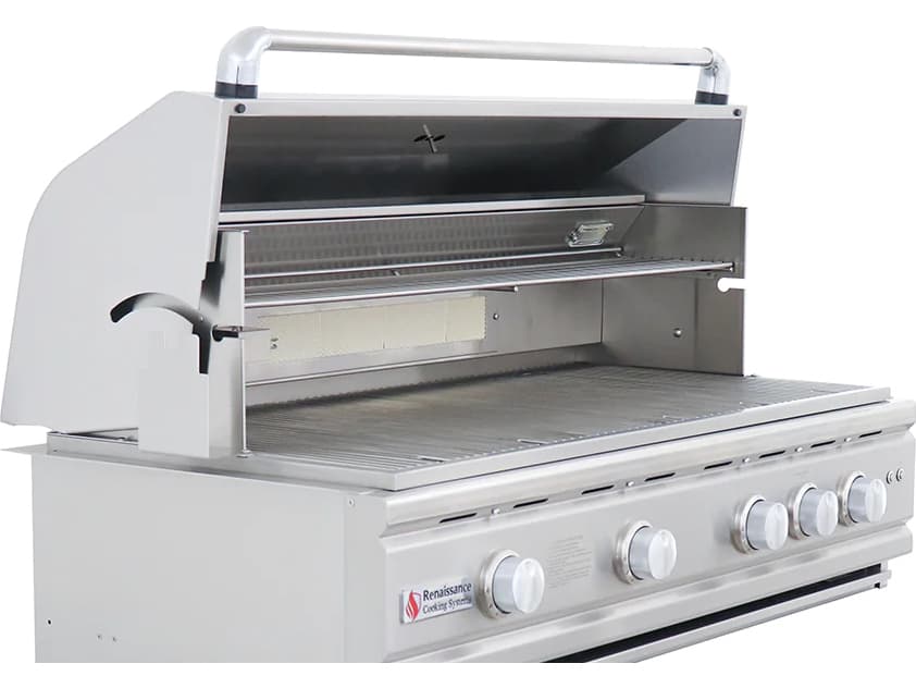 RCS Grills Stainless Steel 42" Cutlass Pro Grill with Rear Burner, Briquette Trays & Blue LEDs