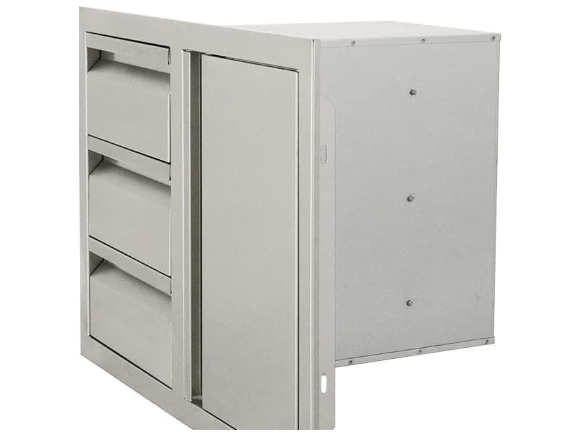 RCS Grills Stainless Steel Triple Drawer with Single Door