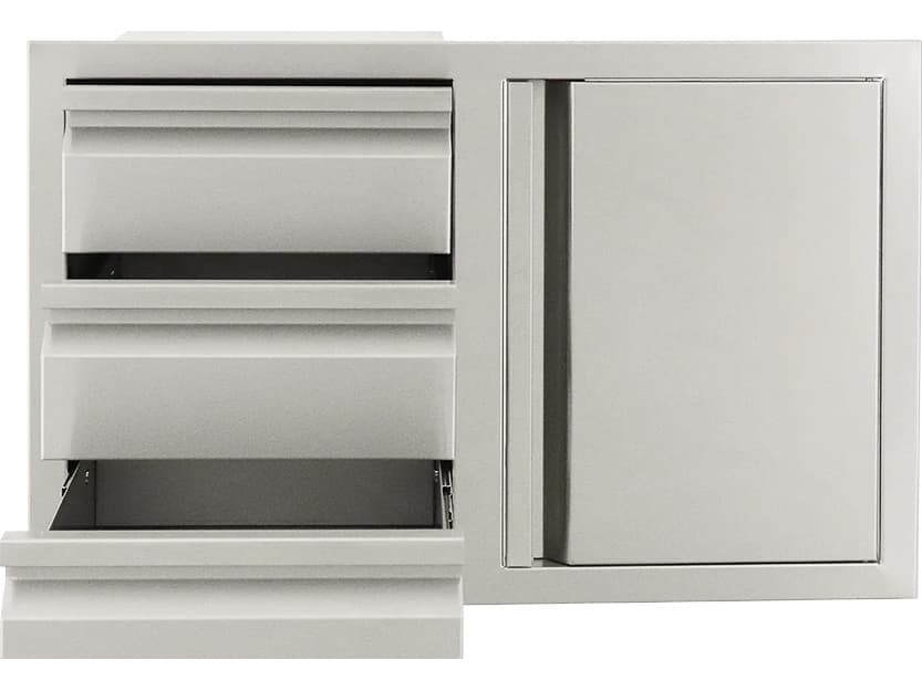RCS Grills Stainless Steel Triple Drawer with Single Door