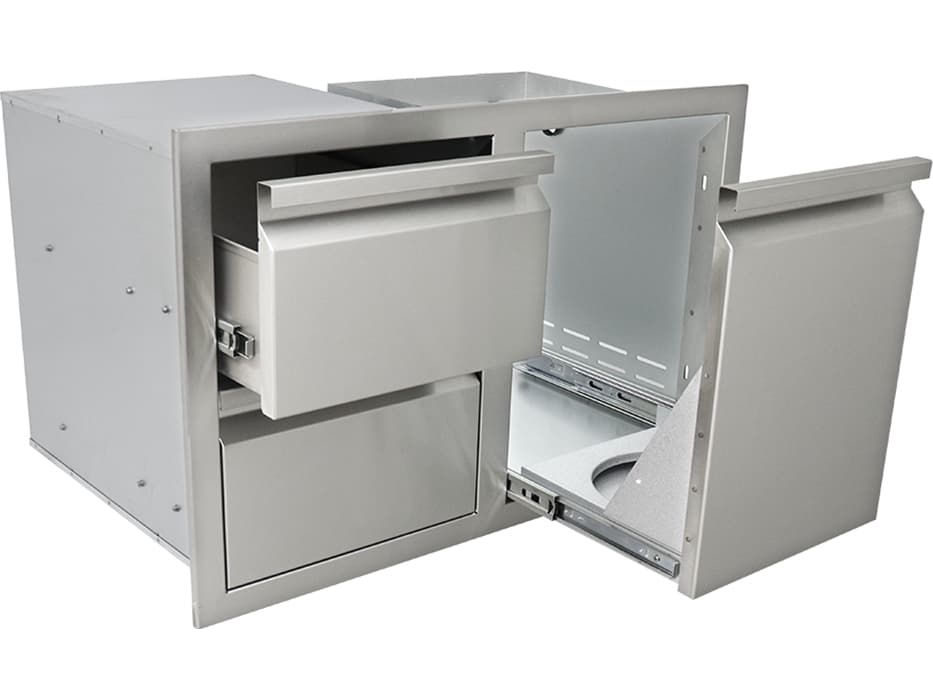 RCS Grills Stainless Steel Valiant Series Dual Drawer / Propane Drawer Combo