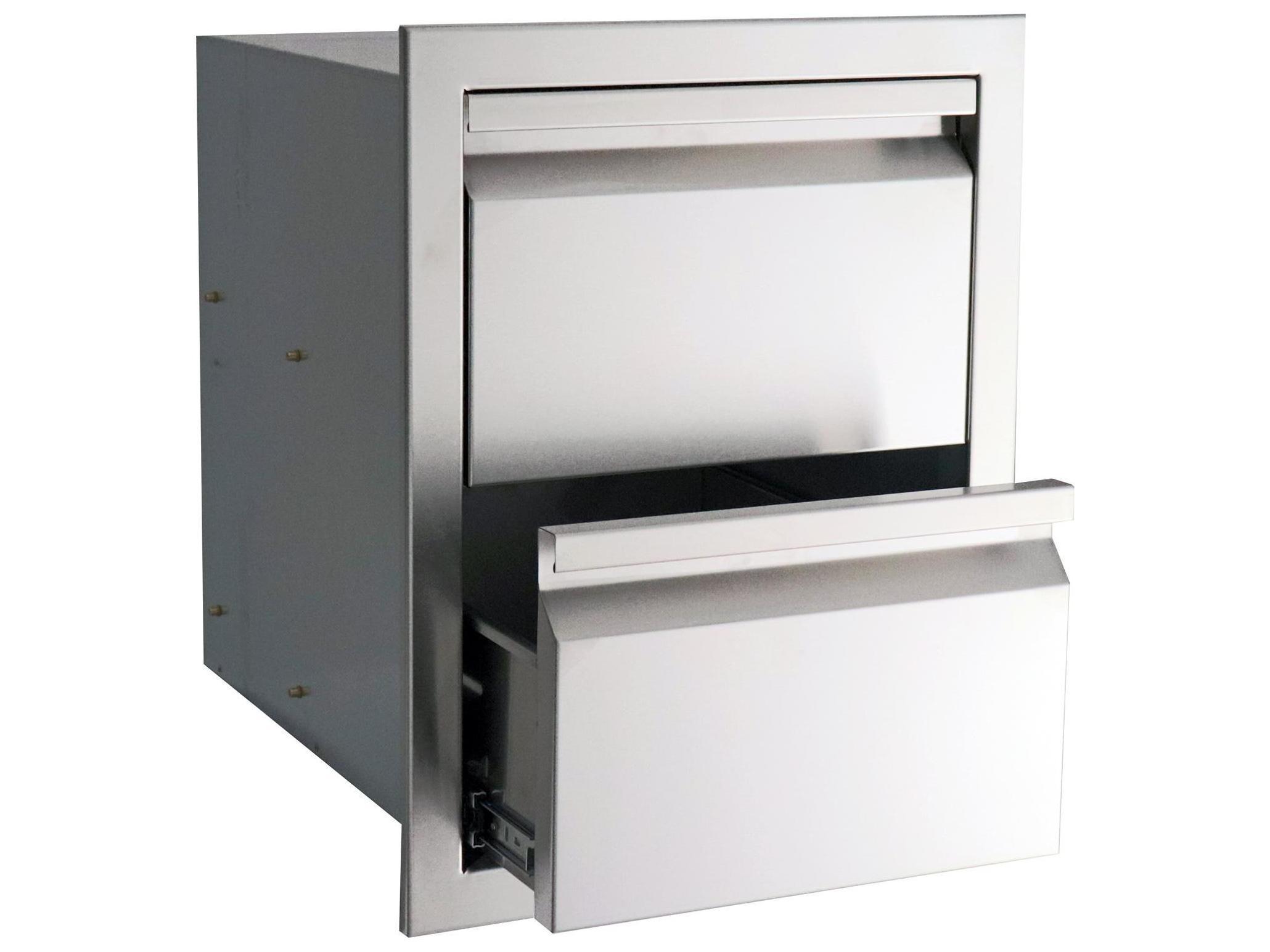 RCS Grills Valiant 17 Inch Stainless Fully Enclosed Double Drawer