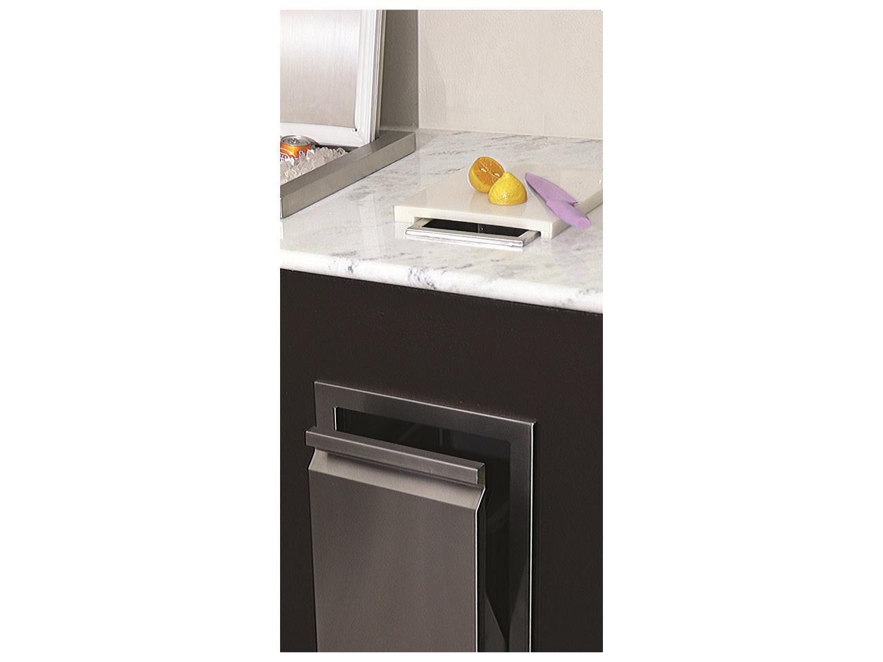 RCS Grills Stainless Steel Valiant Series Trash Chute and Cutting Board