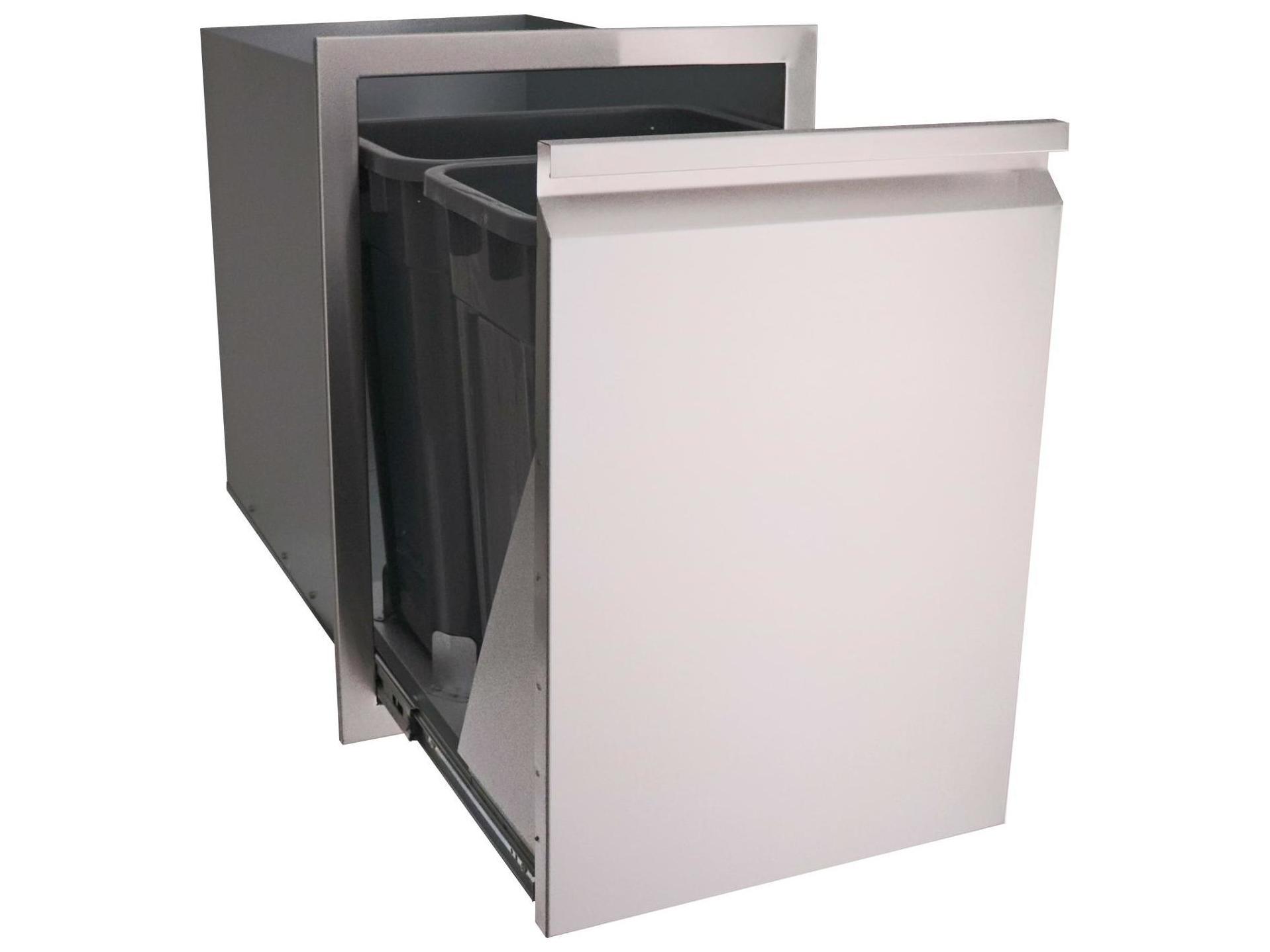 RCS Grills Valiant 20 Inch Stainless Steel Fully Enclosed Double Trash Drawer