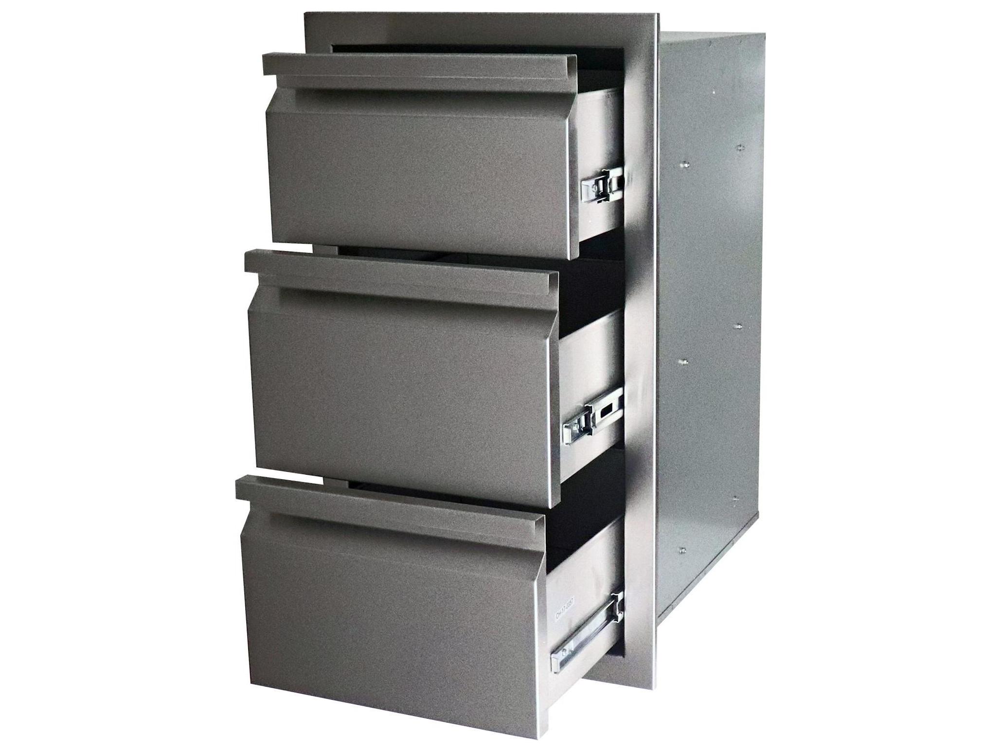 RCS Grills Valiant 17 Inch Stainless Steel Fully Enclosed Triple Drawer