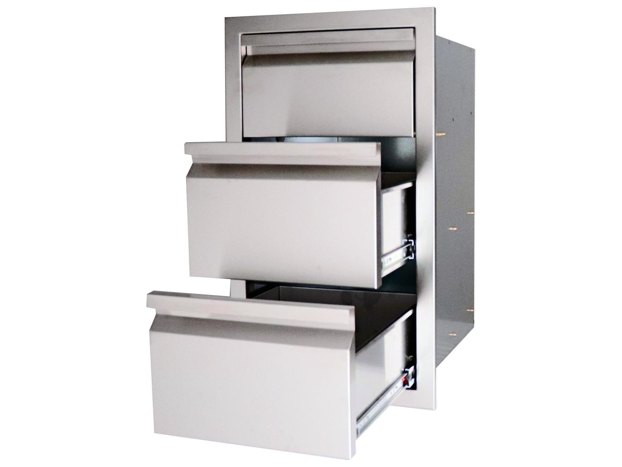 RCS Grills Valiant 17 Inch Stainless Steel Double Access Drawer and Paper Towel Dispenser