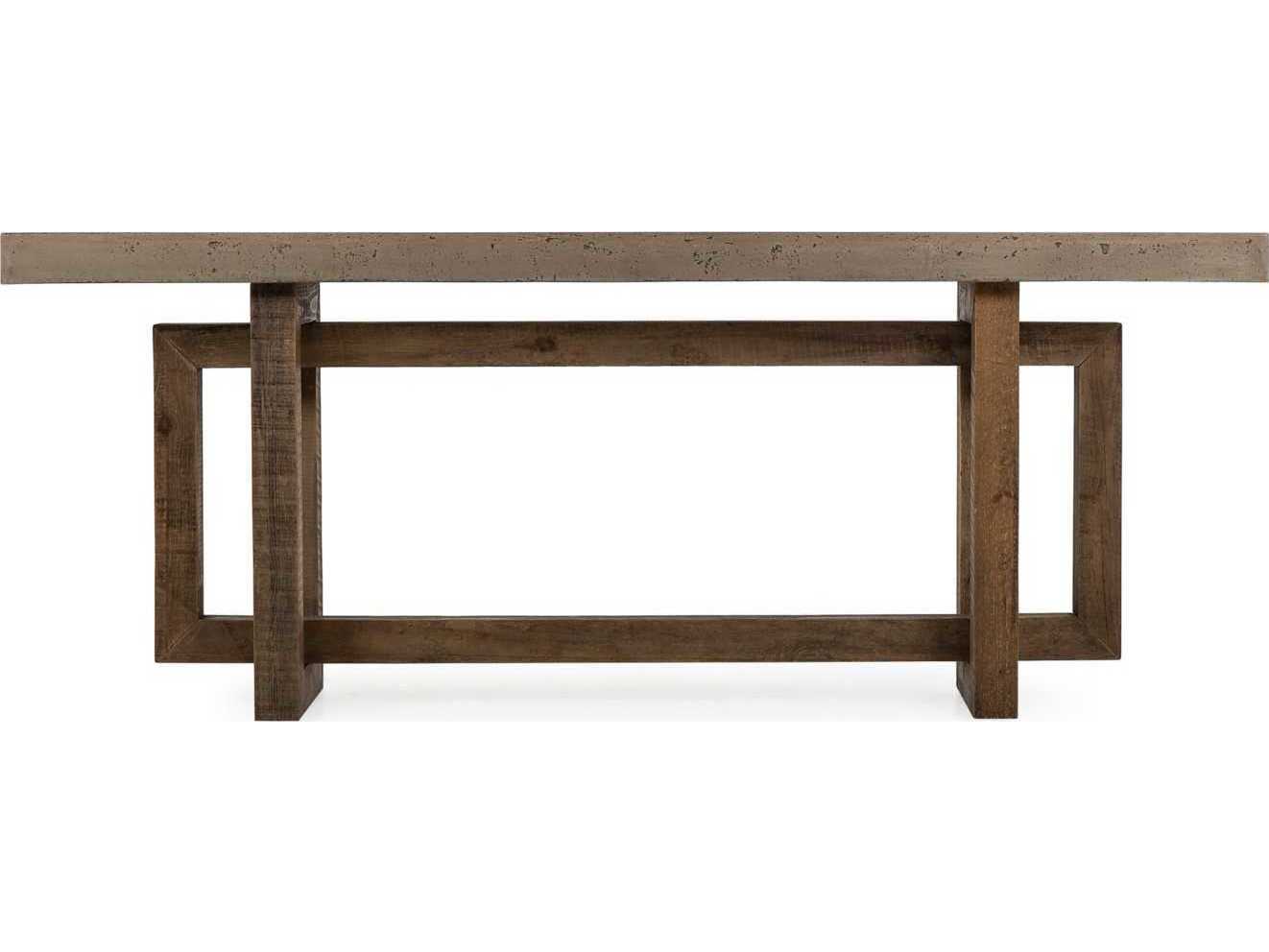 Sonder Living Cube Rectangular Concrete With Natural Console Table
