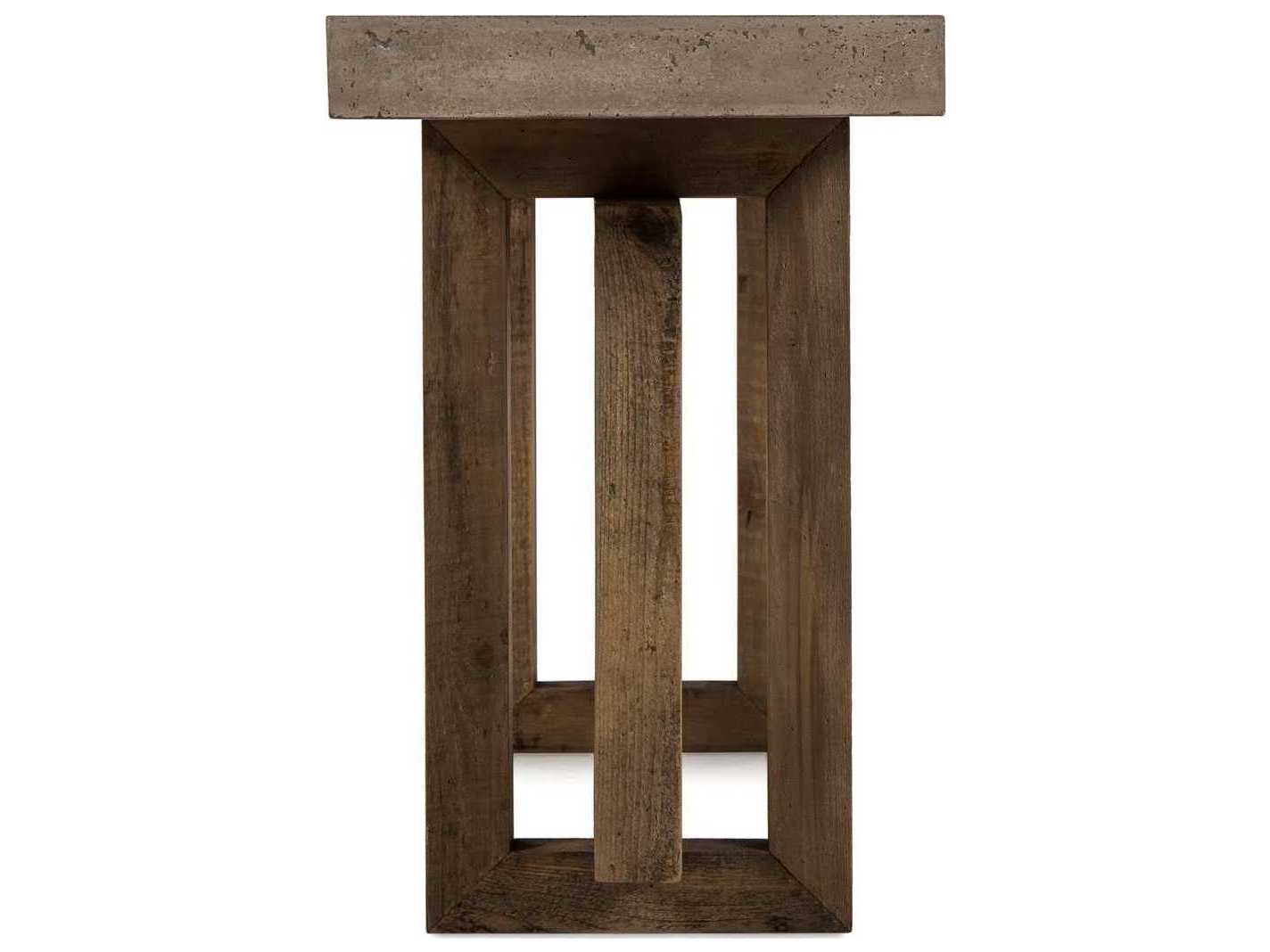 Sonder Living Cube Rectangular Concrete With Natural Console Table