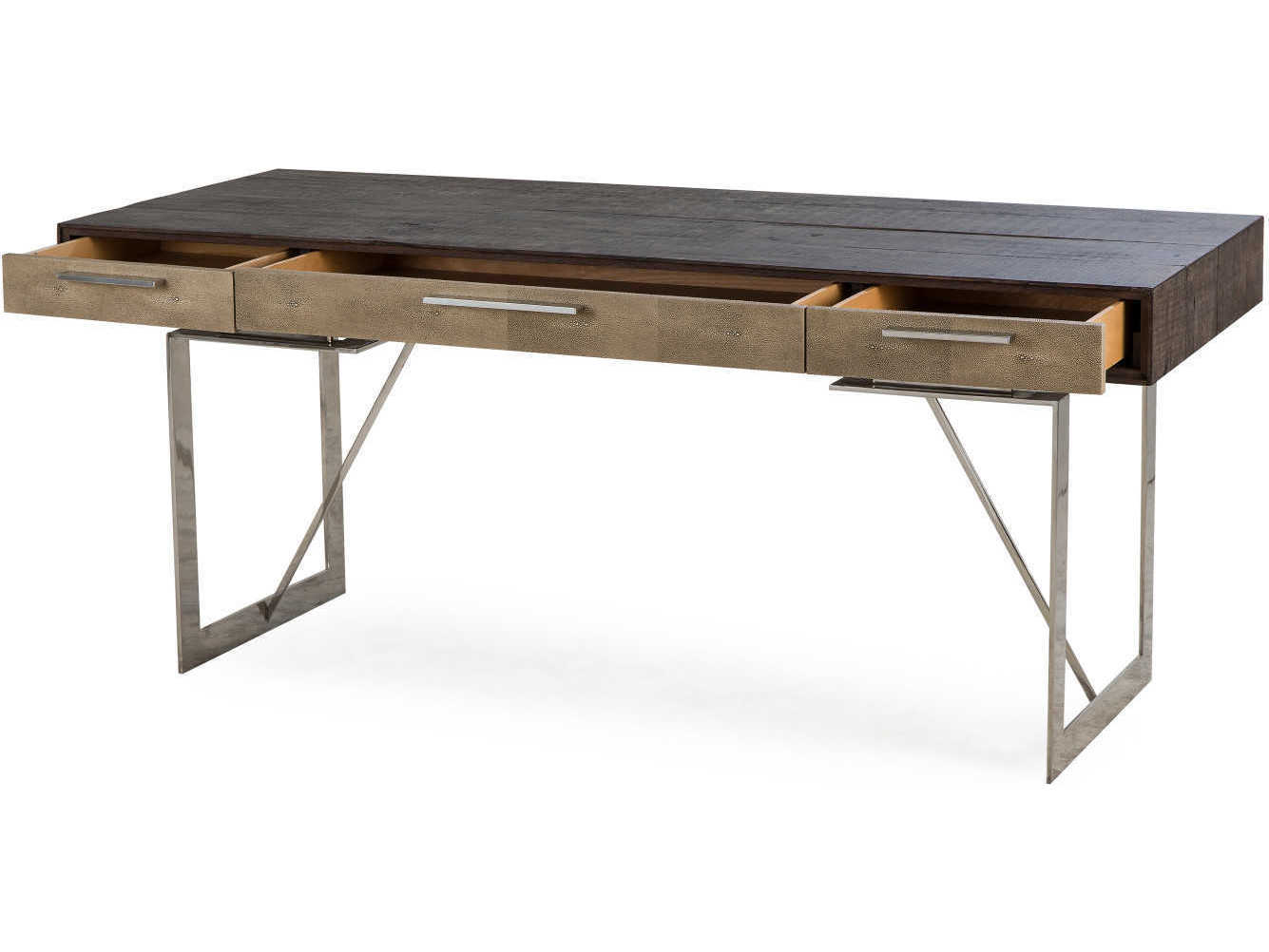 Sonder Living Latham Peroba With Textured Resin Faux Shagreen Brown Computer Desk