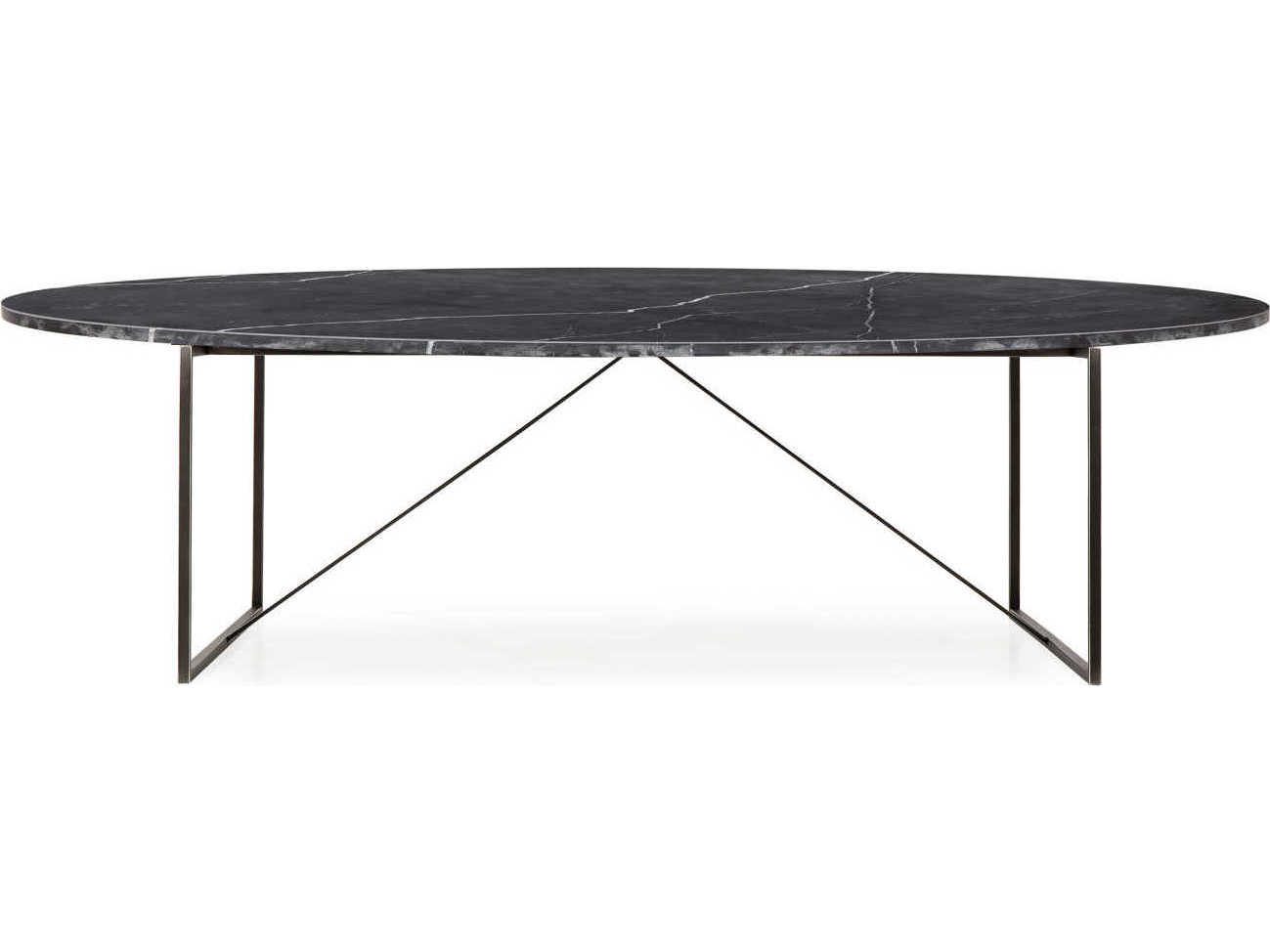 Sonder Living Georgina Oval Black Marble Coffee Table