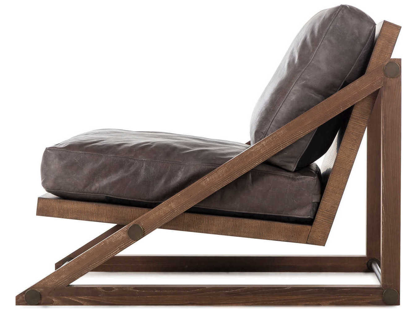 Sonder Living Teddy Black Leather Accent Chair