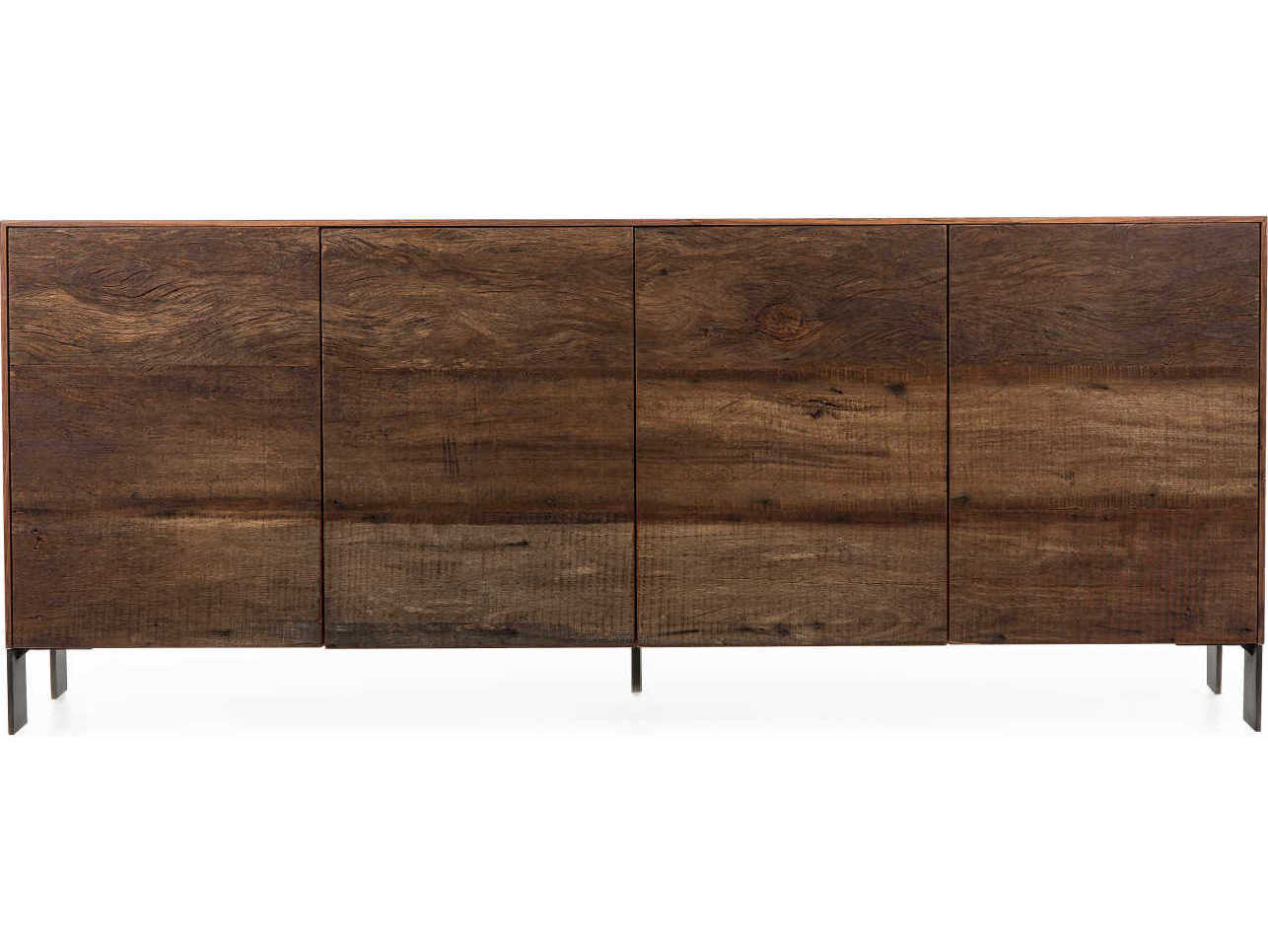 Sonder Living Cardosa 72" Natural Wood White Acrylic Lacquered & Brown Reclaimed Peroba Finish Sideboard