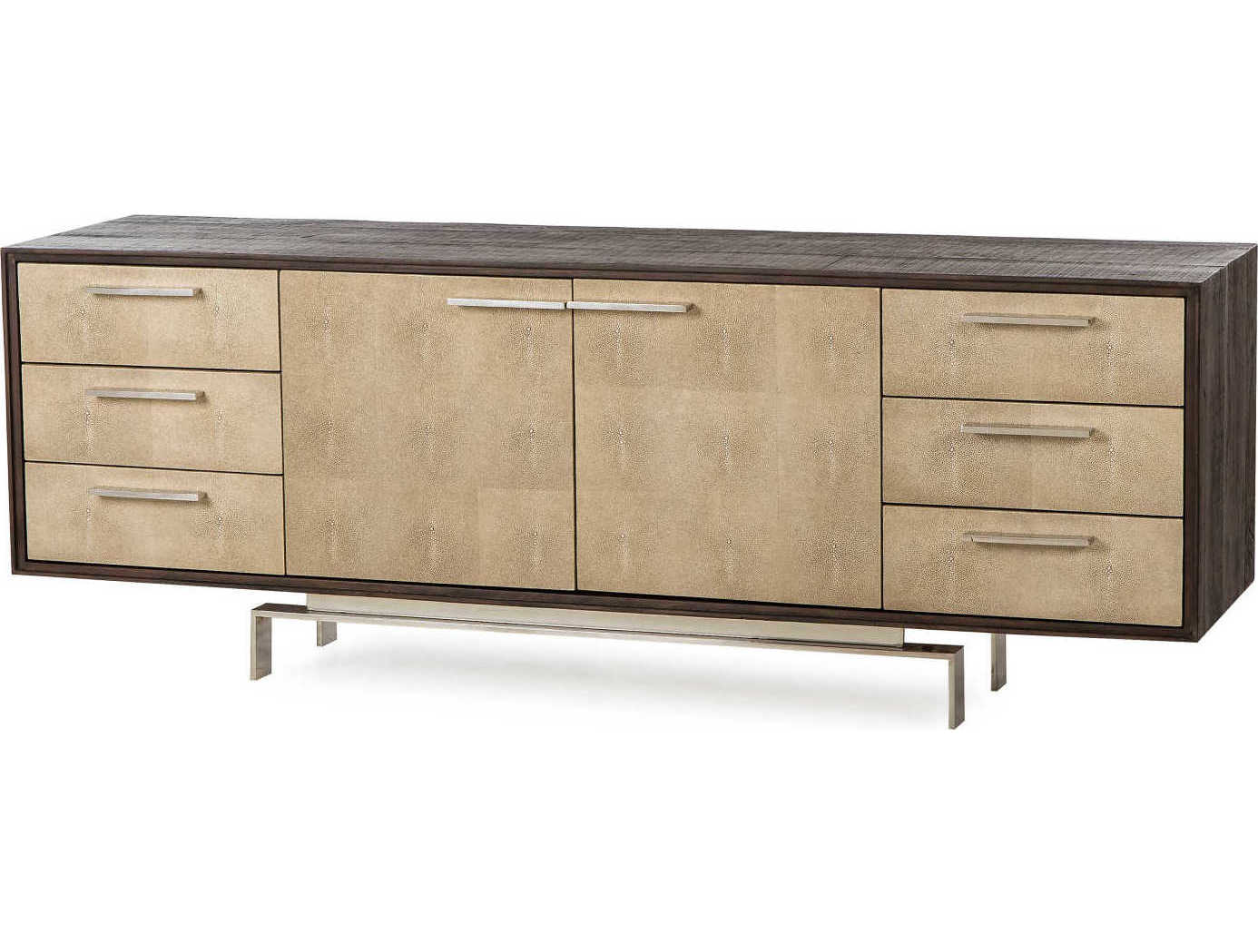 Sonder Living Latham 72" Peroba With Textured Resin Faux Shagreen Credenza Sideboard