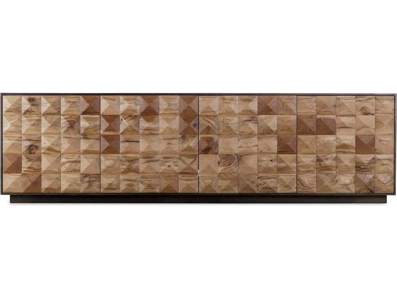 Sonder Living Frank 86" Oak Wood Natural Reclaimed French & Bronze Credenza Sideboard