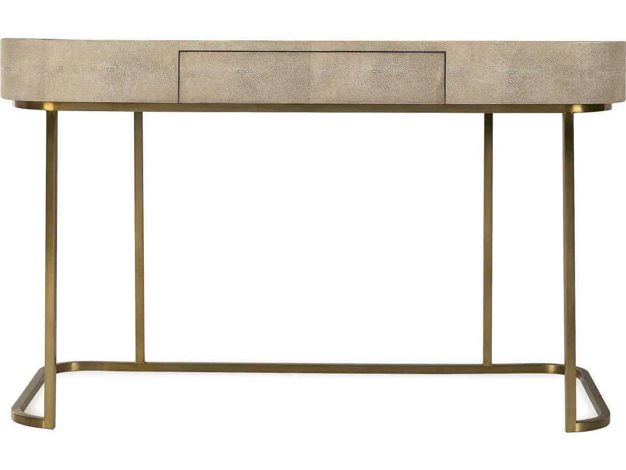 Sonder Living Jacques Textured Resin Faux Shagreen Beige Poplar Wood Computer Desk