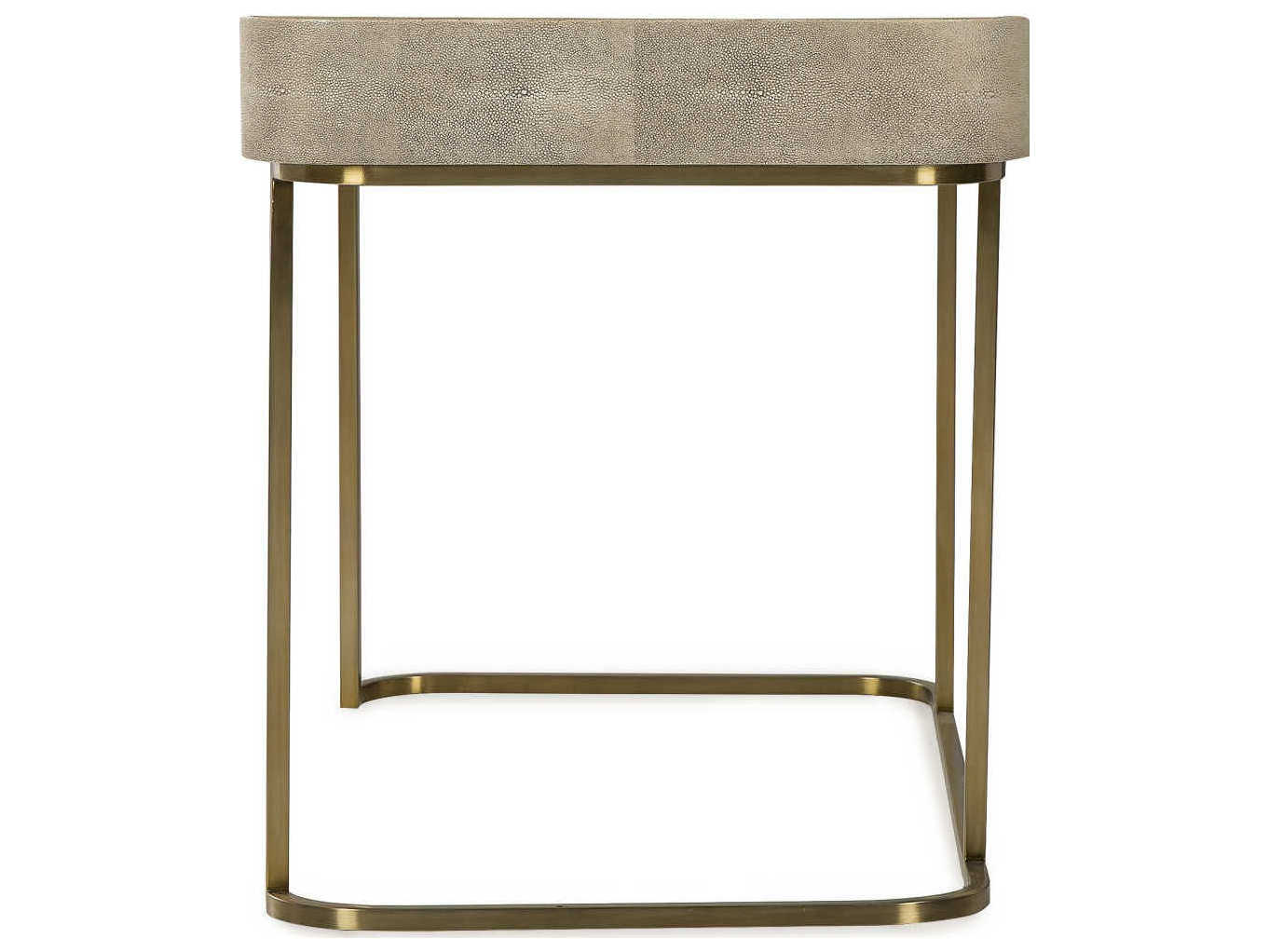 Sonder Living Jacques Textured Resin Faux Shagreen Beige Poplar Wood Computer Desk